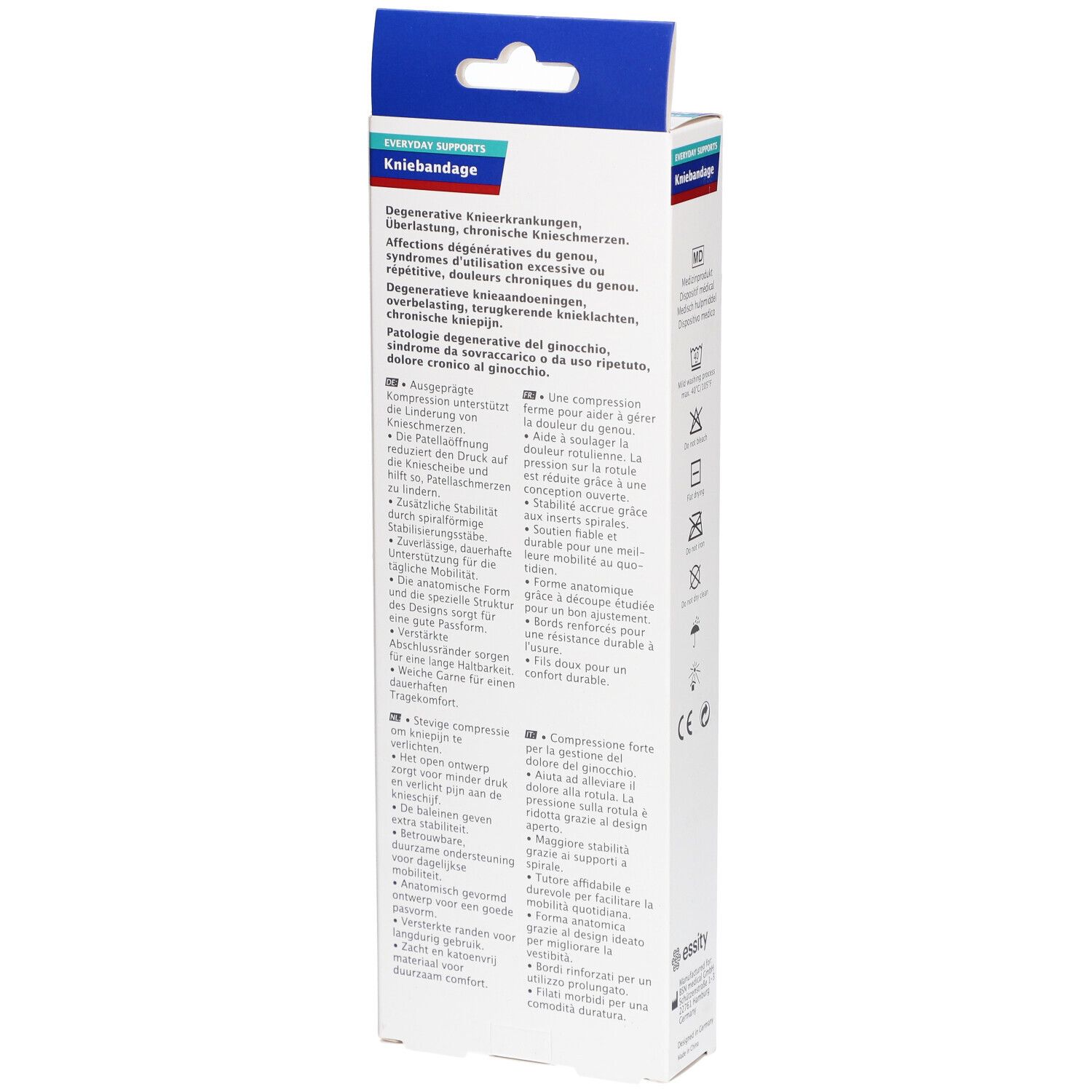 ACTIMOVE® Everyday Supports - Genouillère avec ouverture rotulienne, 4 inserts - Taille S (31-36 cm)