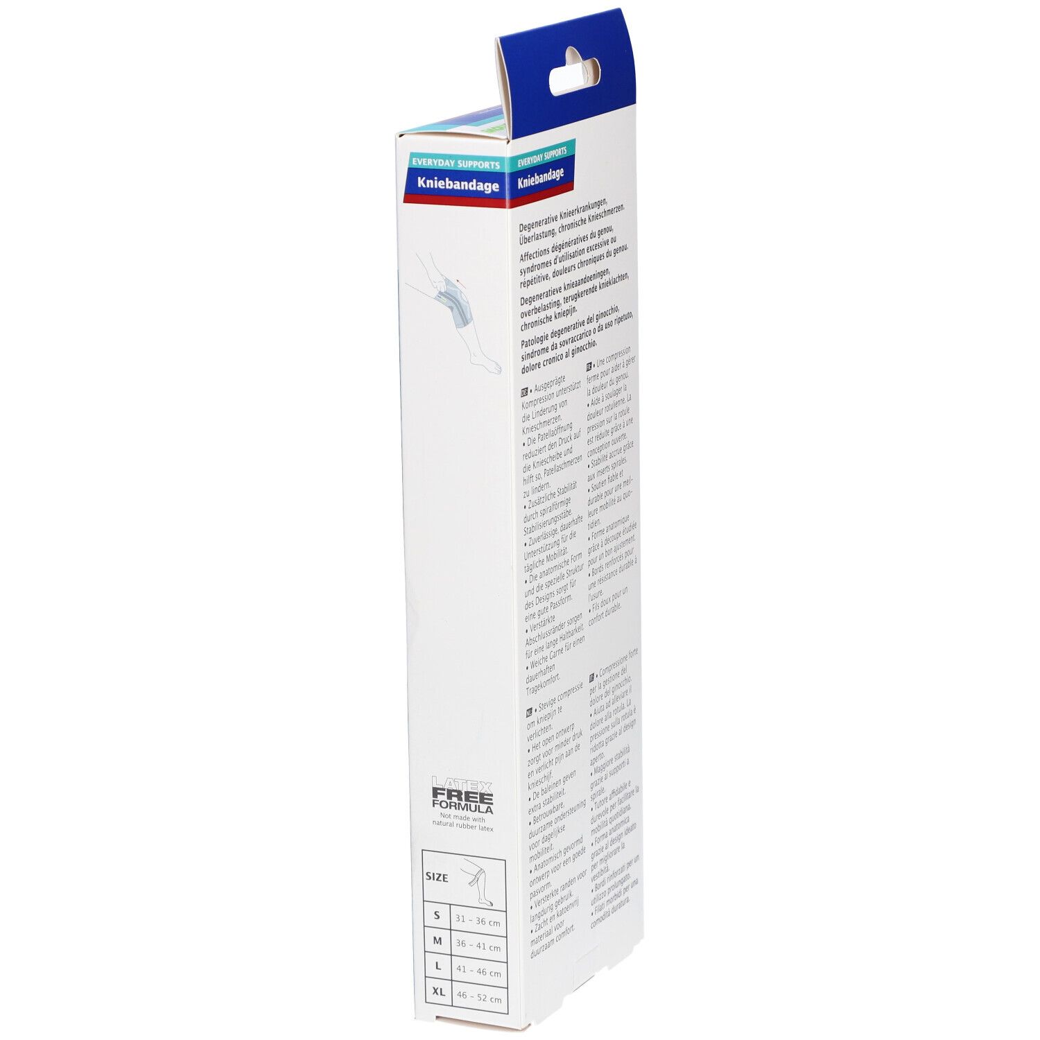 ACTIMOVE® Everyday Supports - Genouillère avec ouverture rotulienne, 4 inserts - Taille S (31-36 cm)