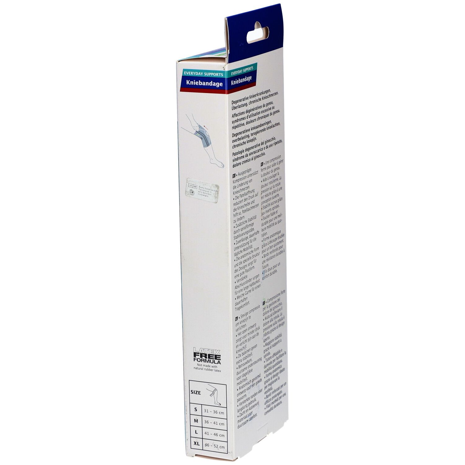 ACTIMOVE® Genouillère ouverte rotulienne, 4 inserts, Taille L Beige
