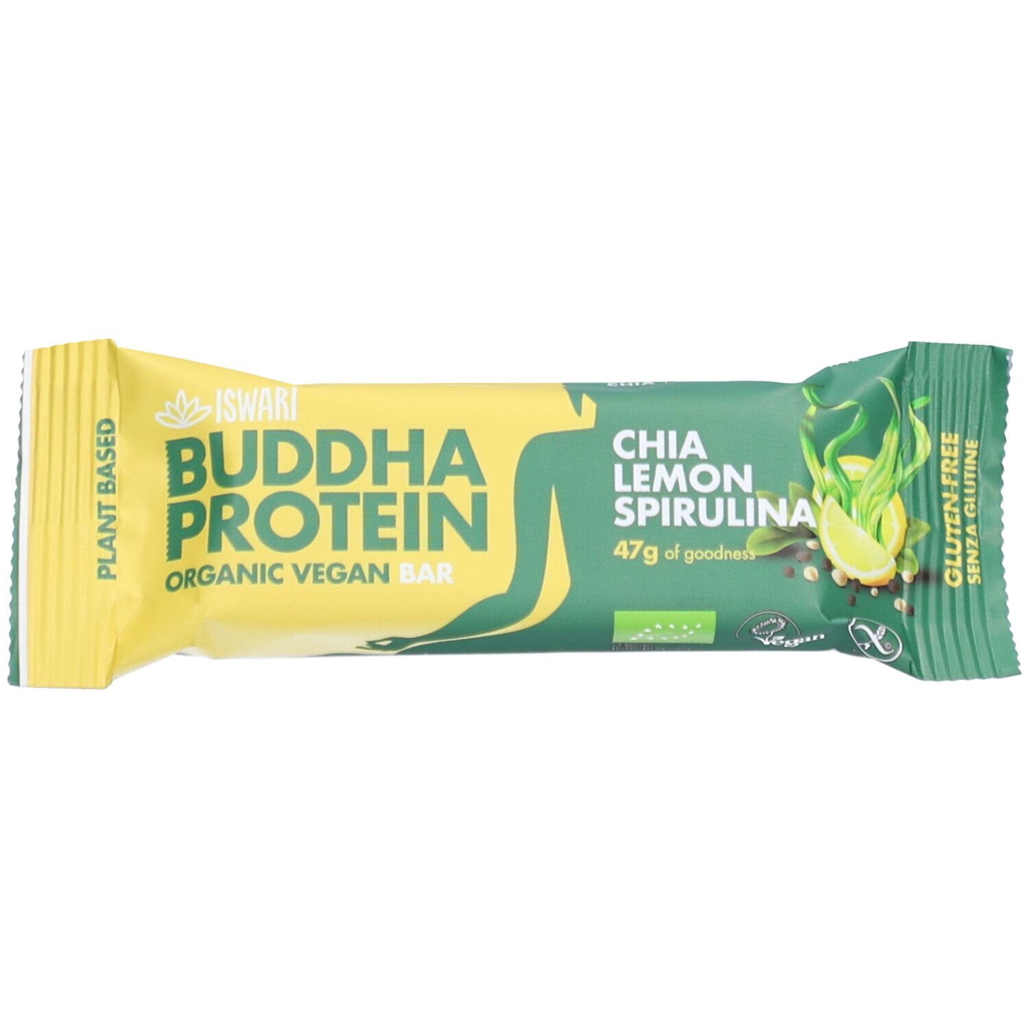 ISWARI Buddha Protein - Bio Chia, Zitrone und Spirulina Protein Riegel