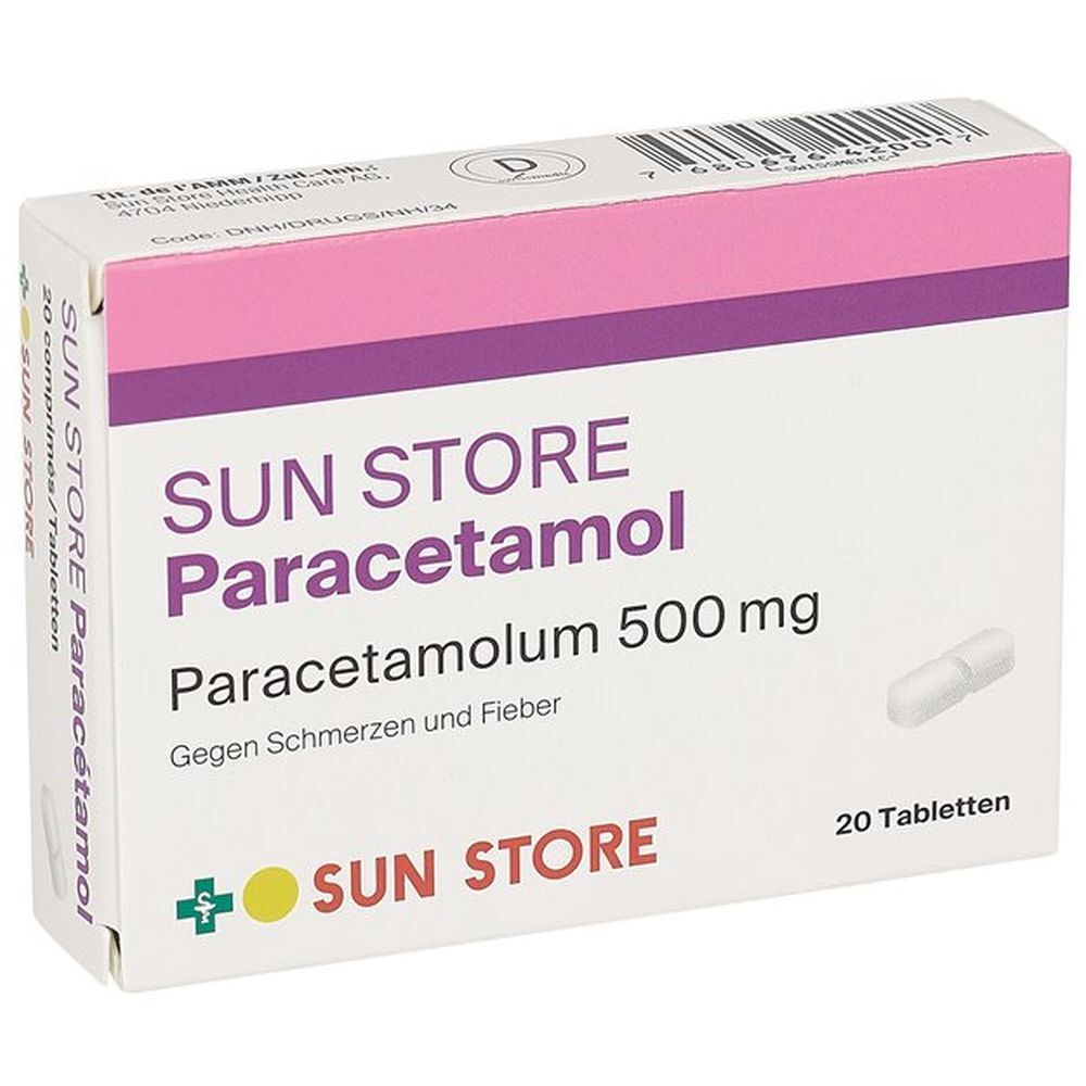 SUN STORE Paracetamol Tabl 500 mg 20 Stk