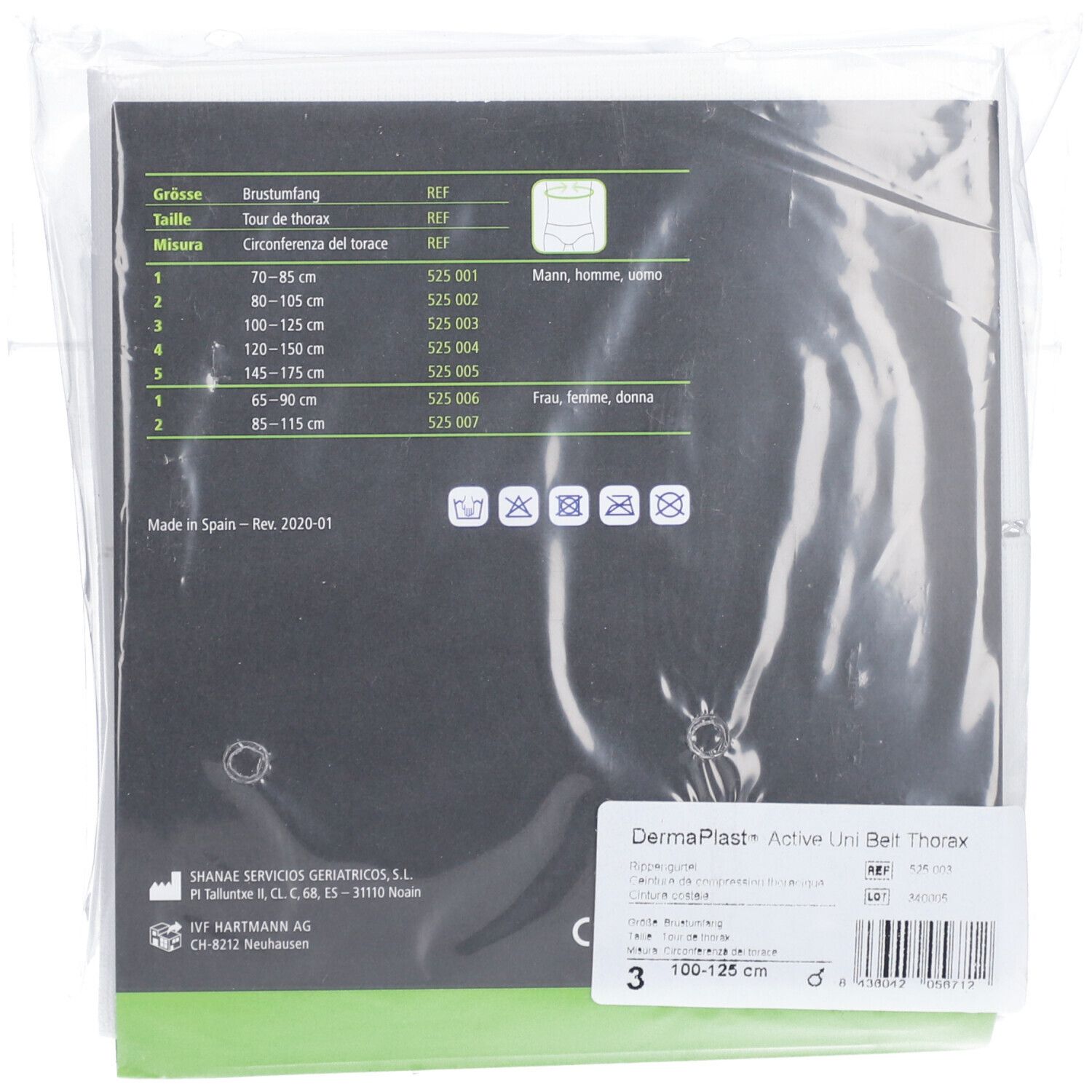 HARTMANN Dermaplast® Active Unibelt Thorax Größe 3 100 - 125 cm Herren