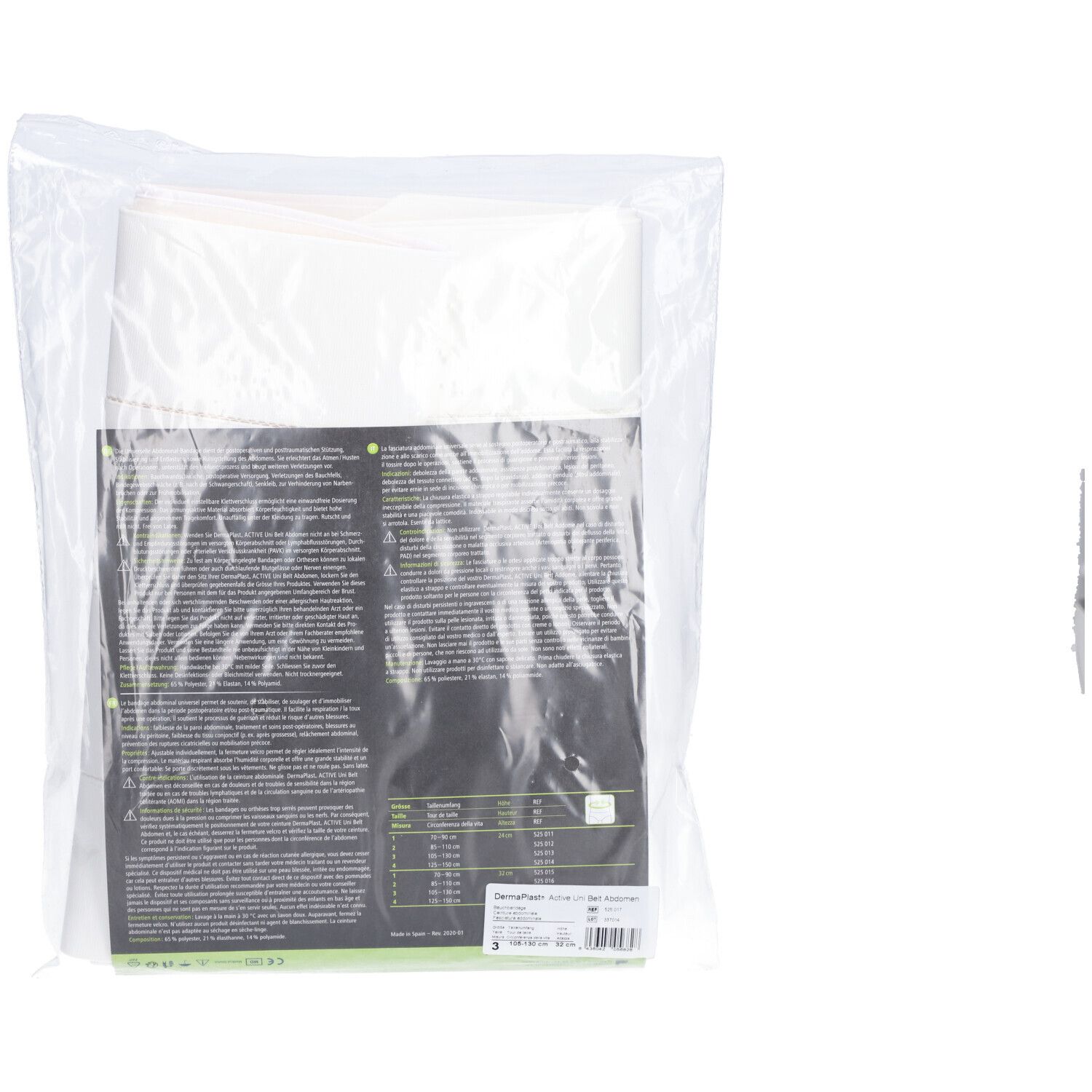 HARTMANN Dermaplast® Active Unibelt Abdomen Ceinture abdominale Taille 3 105-130 cm large