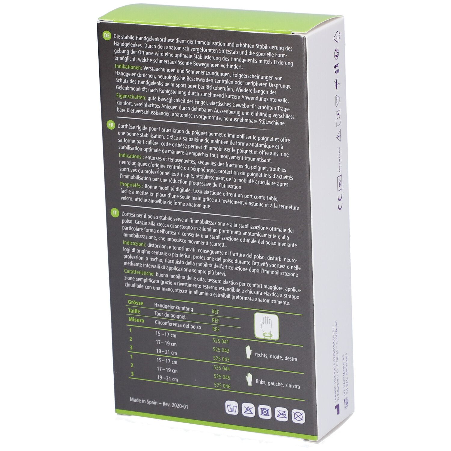 HARTMANN Dermaplast® Active Manu easy 1 Court droit
