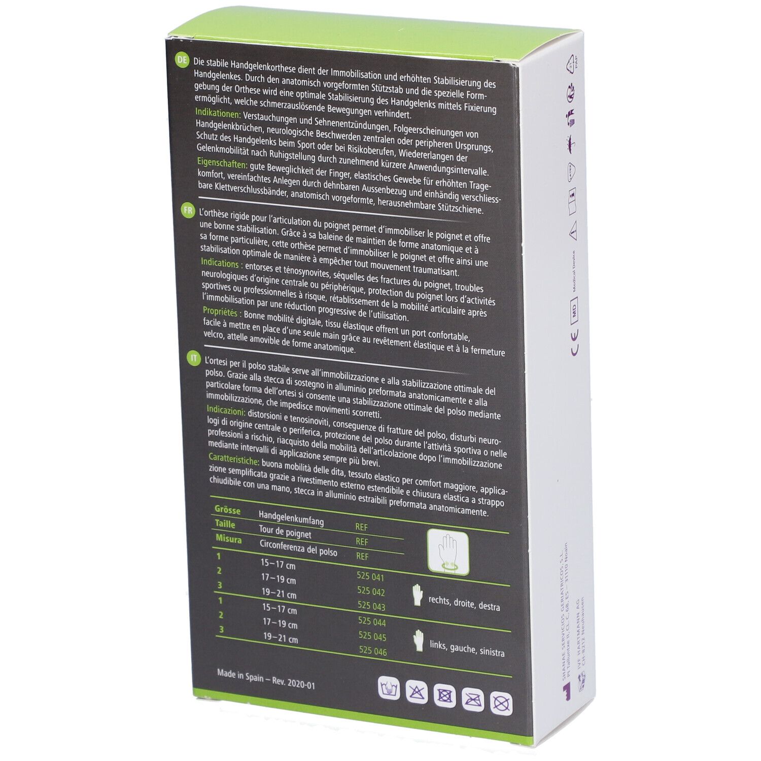 HARTMANN Dermaplast® Active Manu easy 2 Court Droit