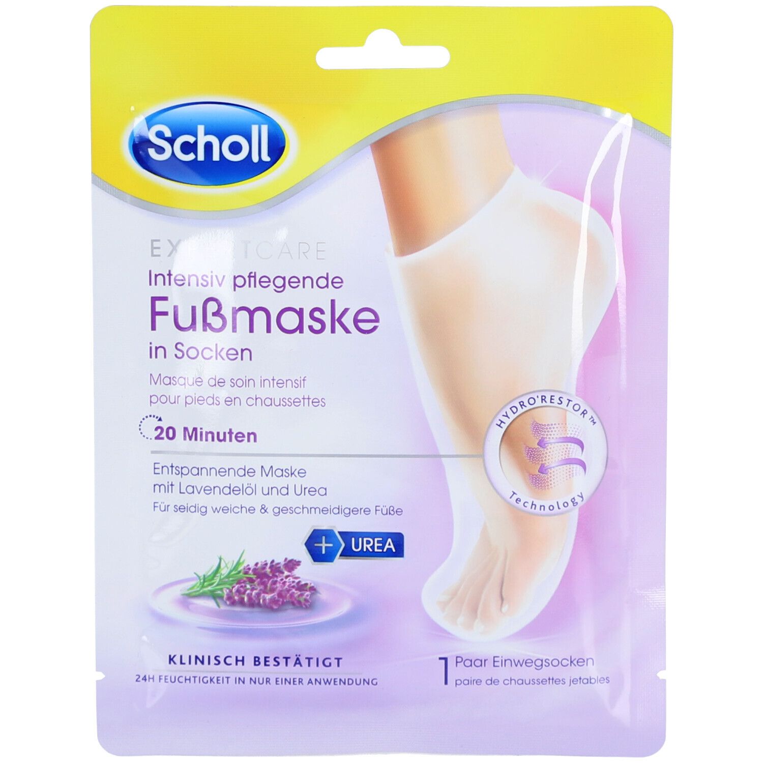 SCHOLL EXPERTCARE Intensiv nährende Fußmaske Lavendel