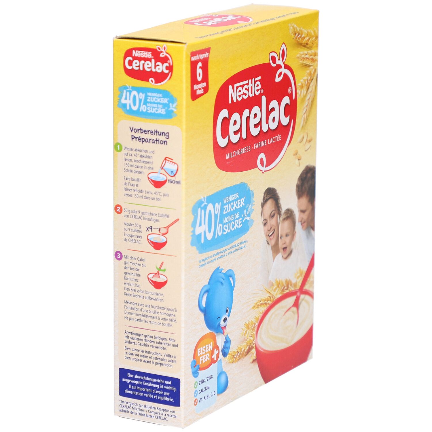 Nestlé CERELAC Milchbrei -40% Zucker 6M