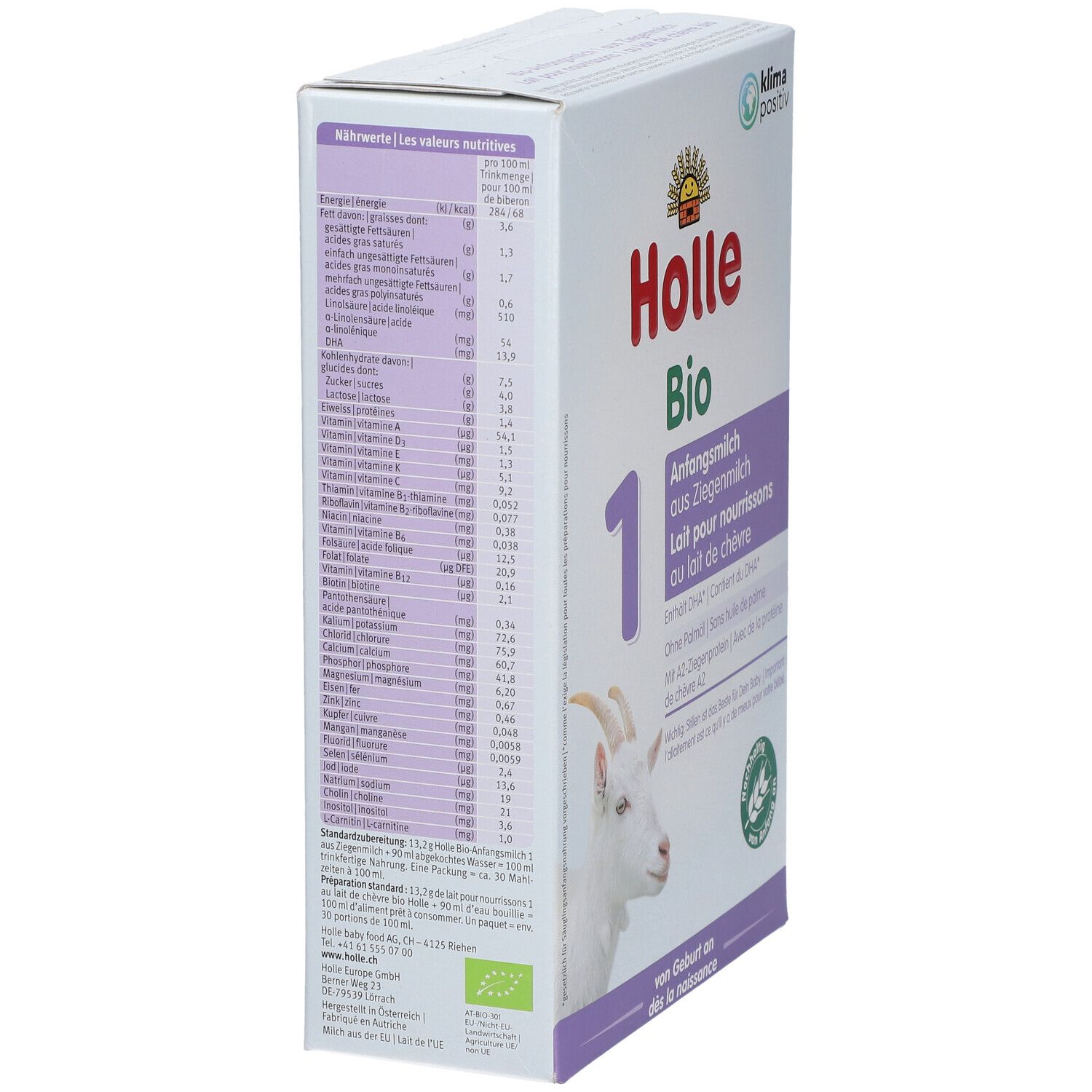 Holle Bio Anfangsmilch aus Ziegenmilch