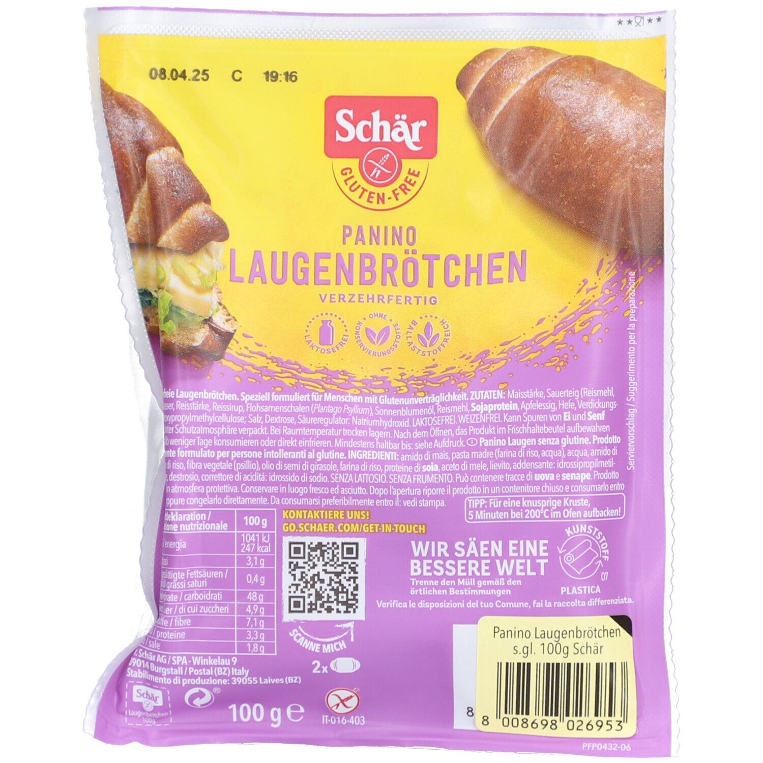 SCHÄR Laugenbrötchen glutenfrei 100 g