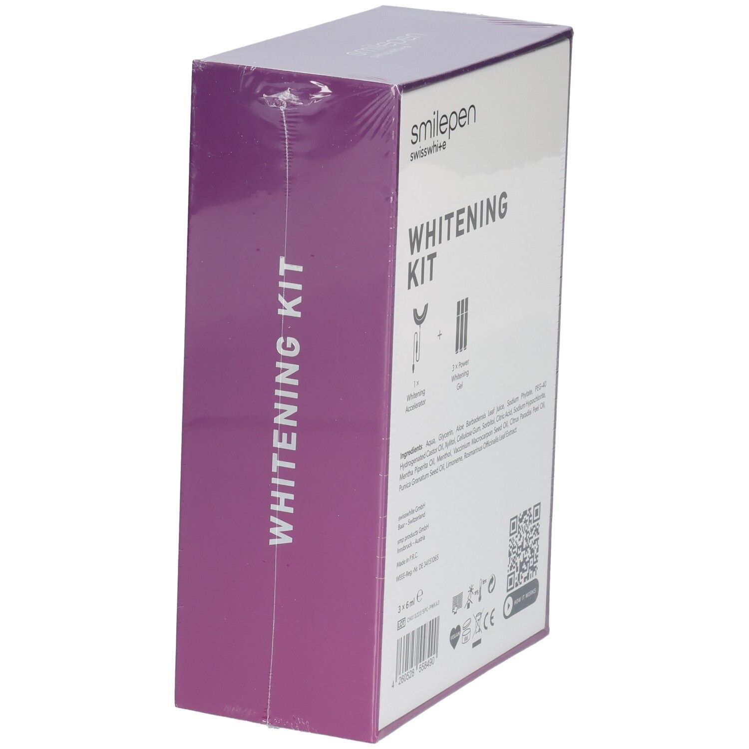 SMILEPEN Whitening Kit Verpackung, Seitenansicht. Produktname und Logo deutlich sichtbar.