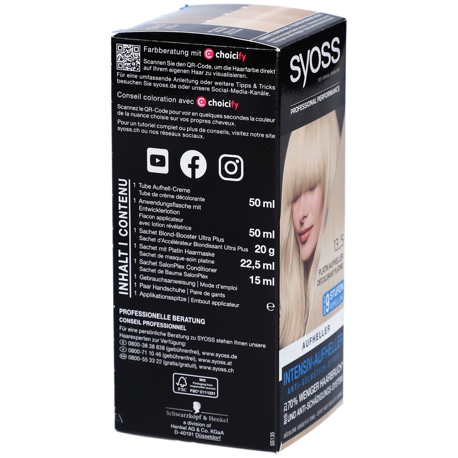 Syoss® Haare Aufheller 13_5 Platin – Intensives, kühles Blond ohne Gelbstich