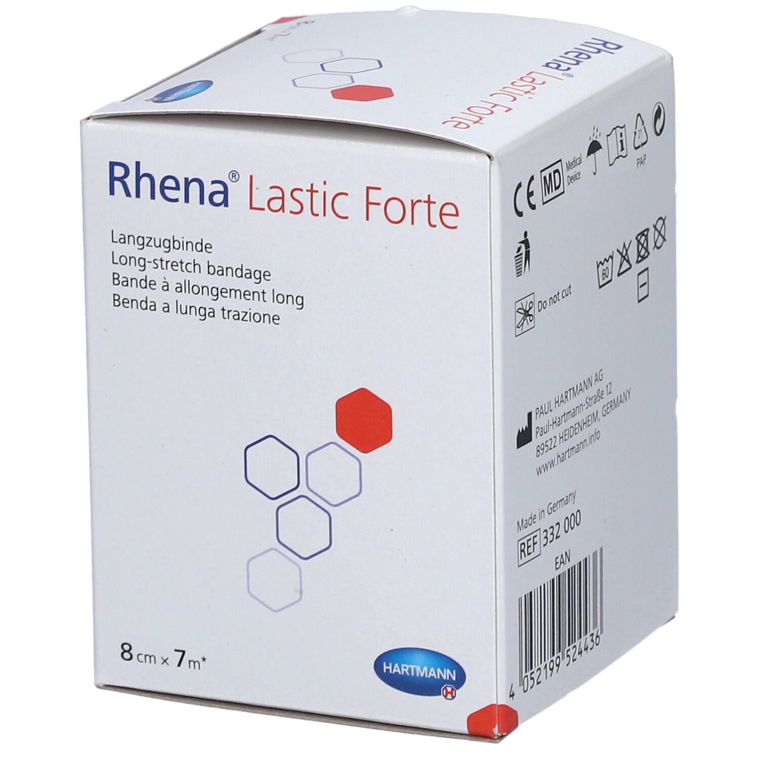 HARTMANN Rhena® Lastic Forte Bande à allongement long 8 cm x 7 m marron