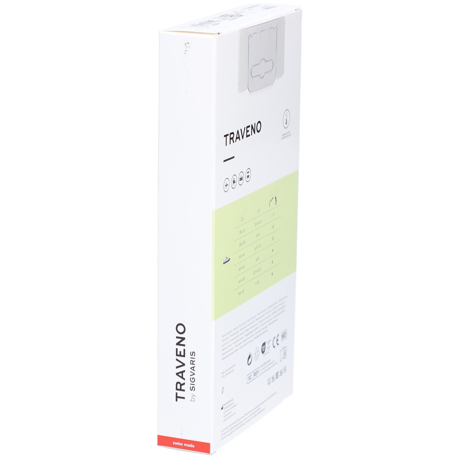 SIGVARIS TRAVENO Reisesocken A-D Größe 4 42-43 Marine
