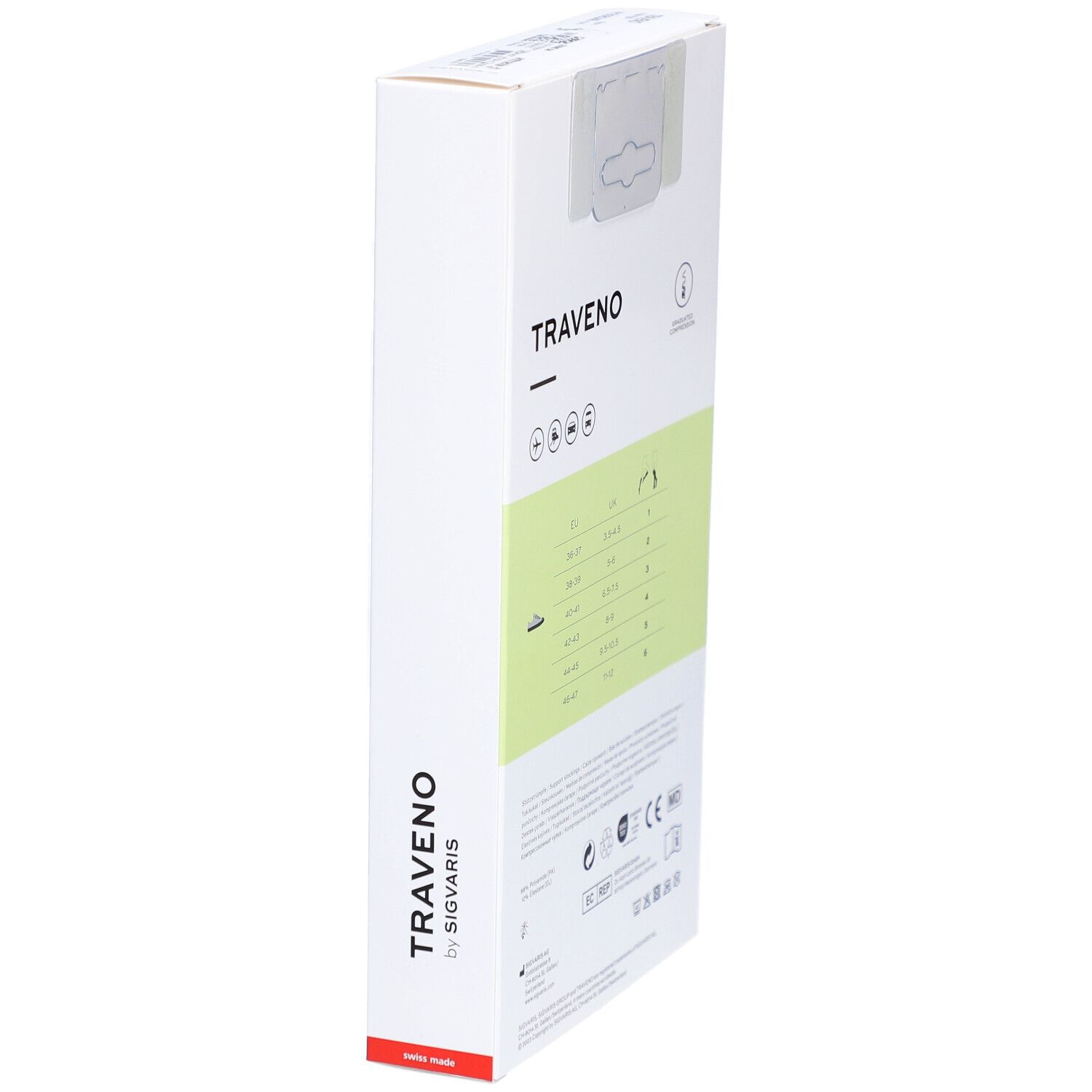 SIGVARIS TRAVENO Reisesocken A-D Größe 4 42-43 Anthrazit