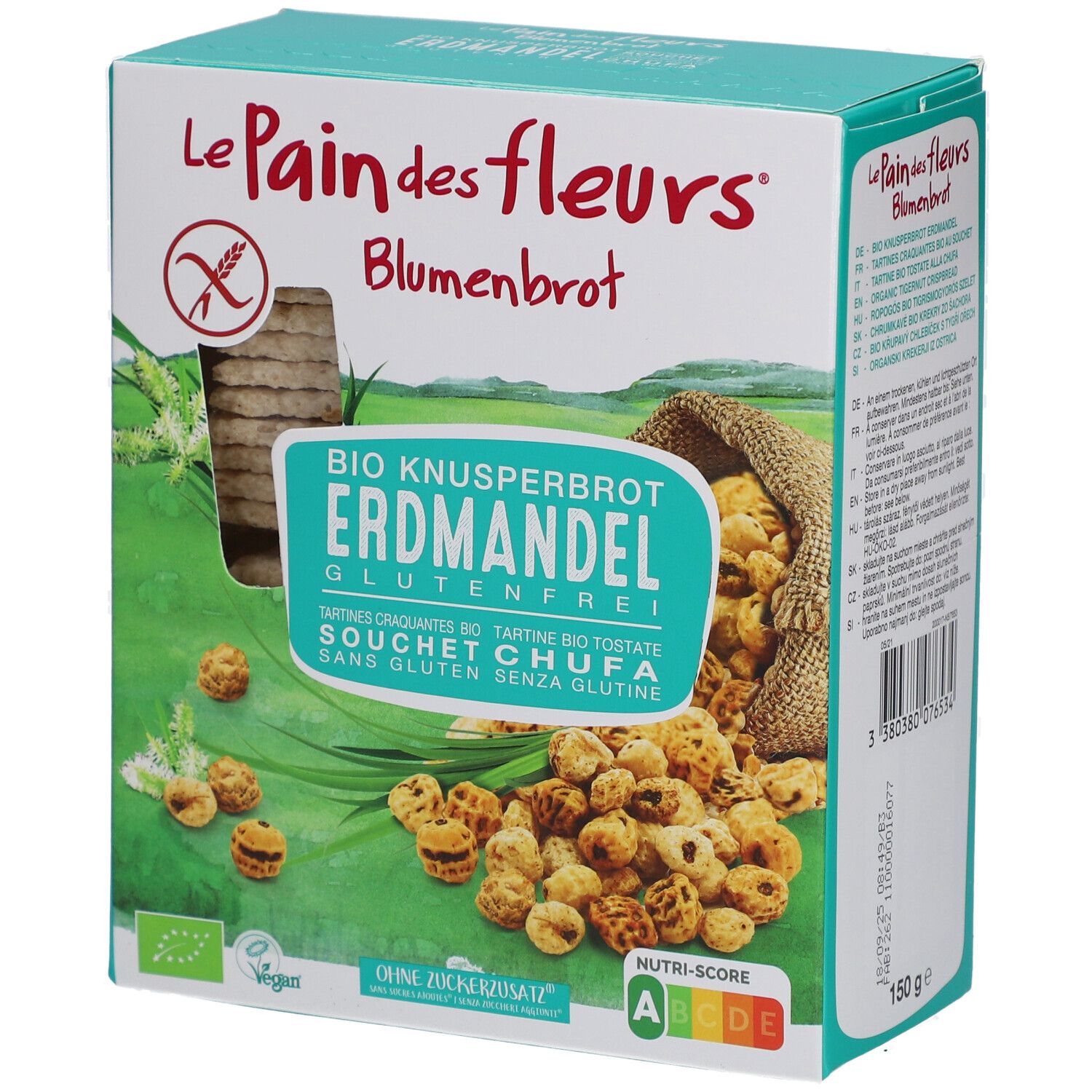Le Pain des Fleurs Bio Tigernuss-Knäckebrot, glutenfrei