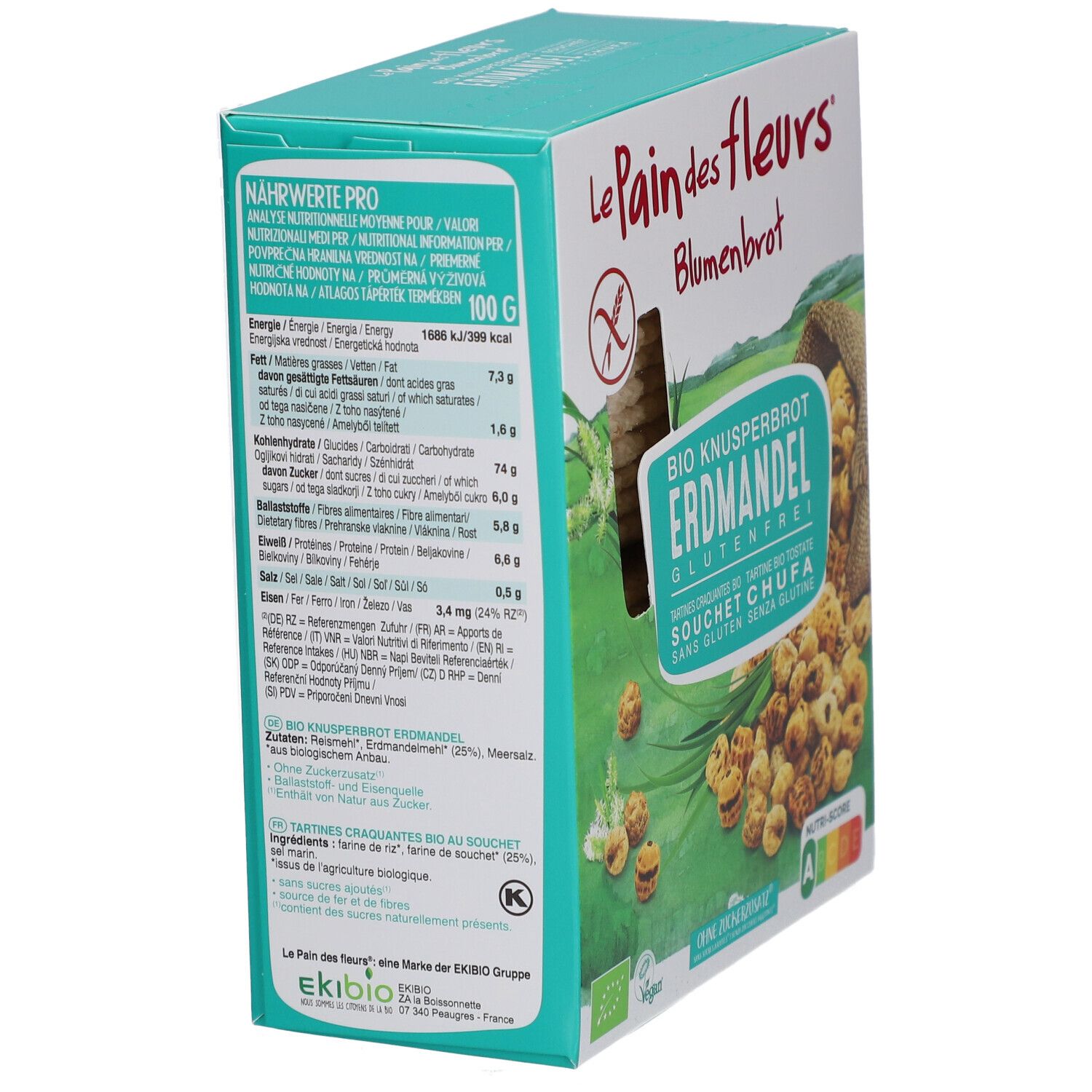 Le Pain des Fleurs Bio Tigernuss-Knäckebrot, glutenfrei