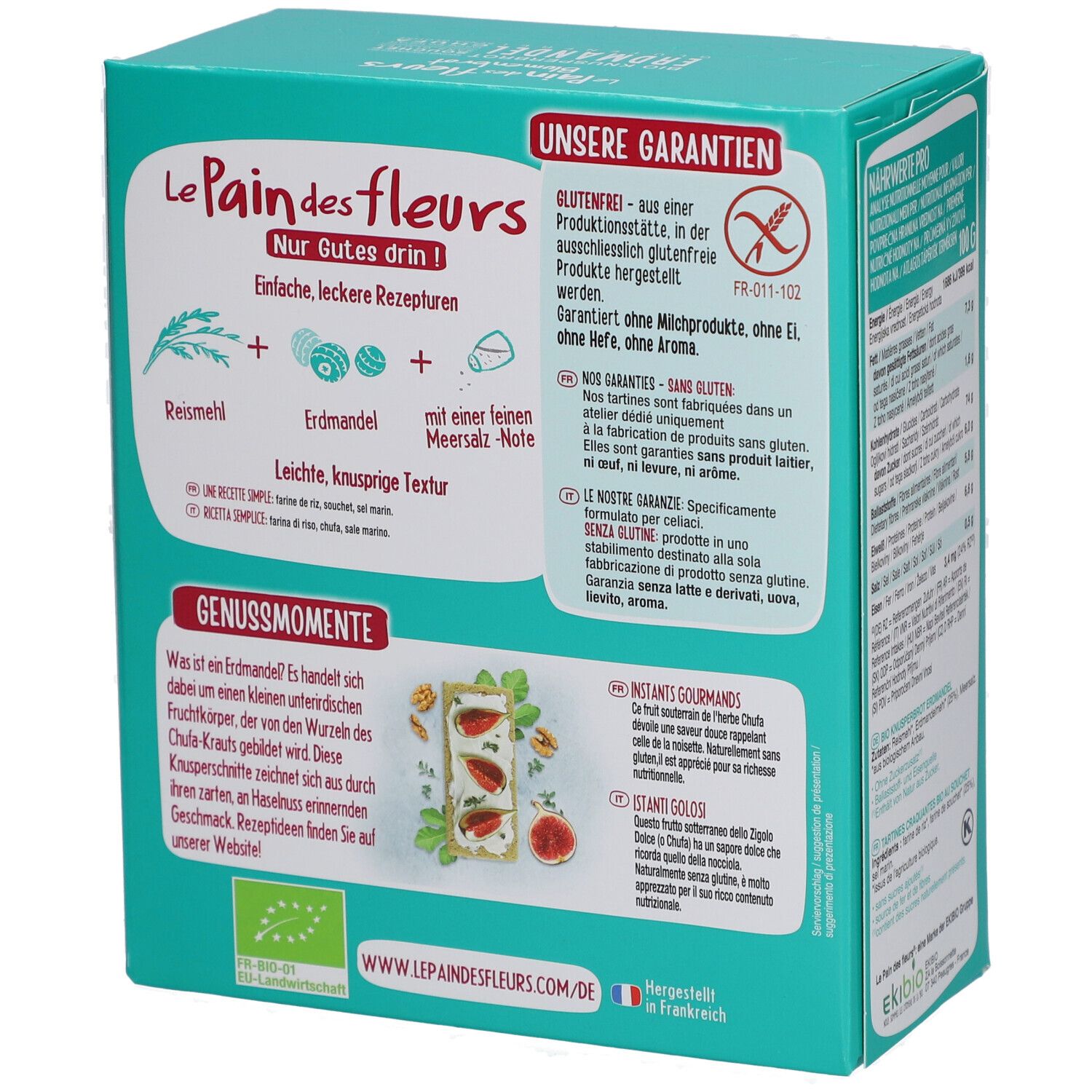 Le Pain des Fleurs Bio Tigernuss-Knäckebrot, glutenfrei
