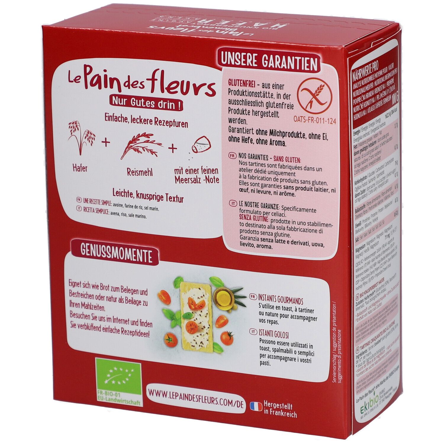 Le Pain des fleurs Tartines bio craquantes avoine sans gluten