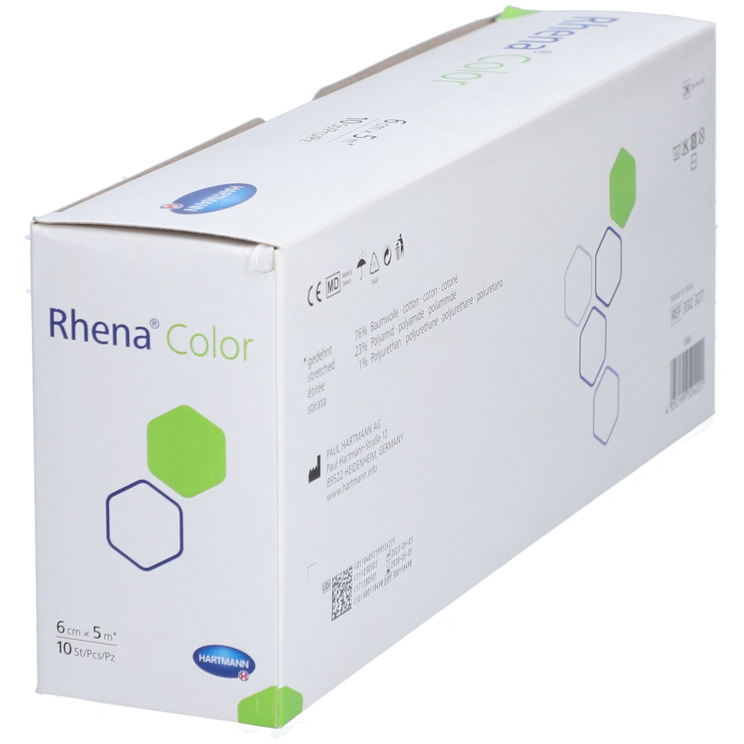 HARTMANN Rhena® Color Mittelstreckbinden 6 cm x 5 m Grün