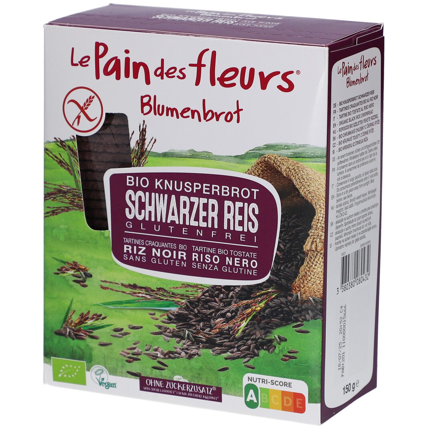 Blumenbrot – Knusprige Schwarzer Reis Schnitte
