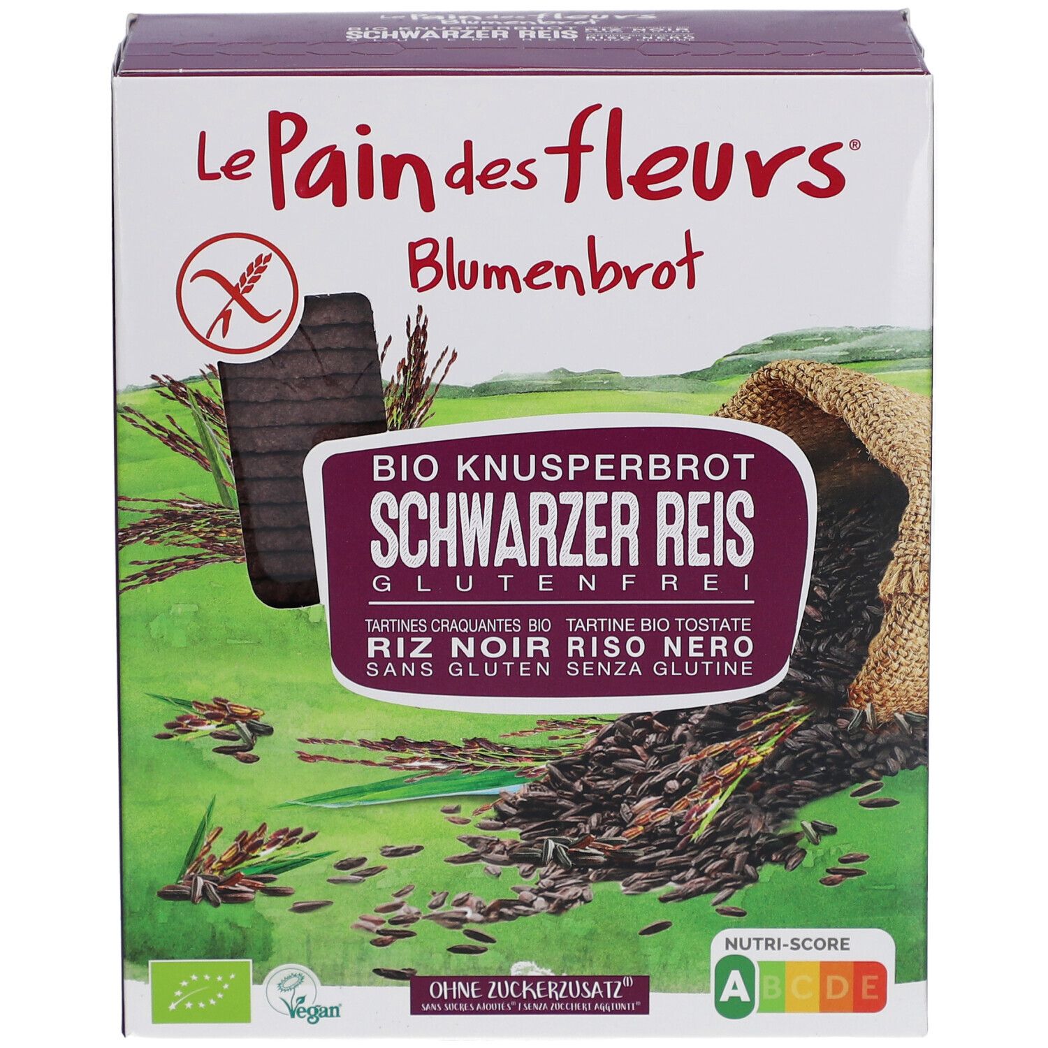 Blumenbrot – Knusprige Schwarzer Reis Schnitte