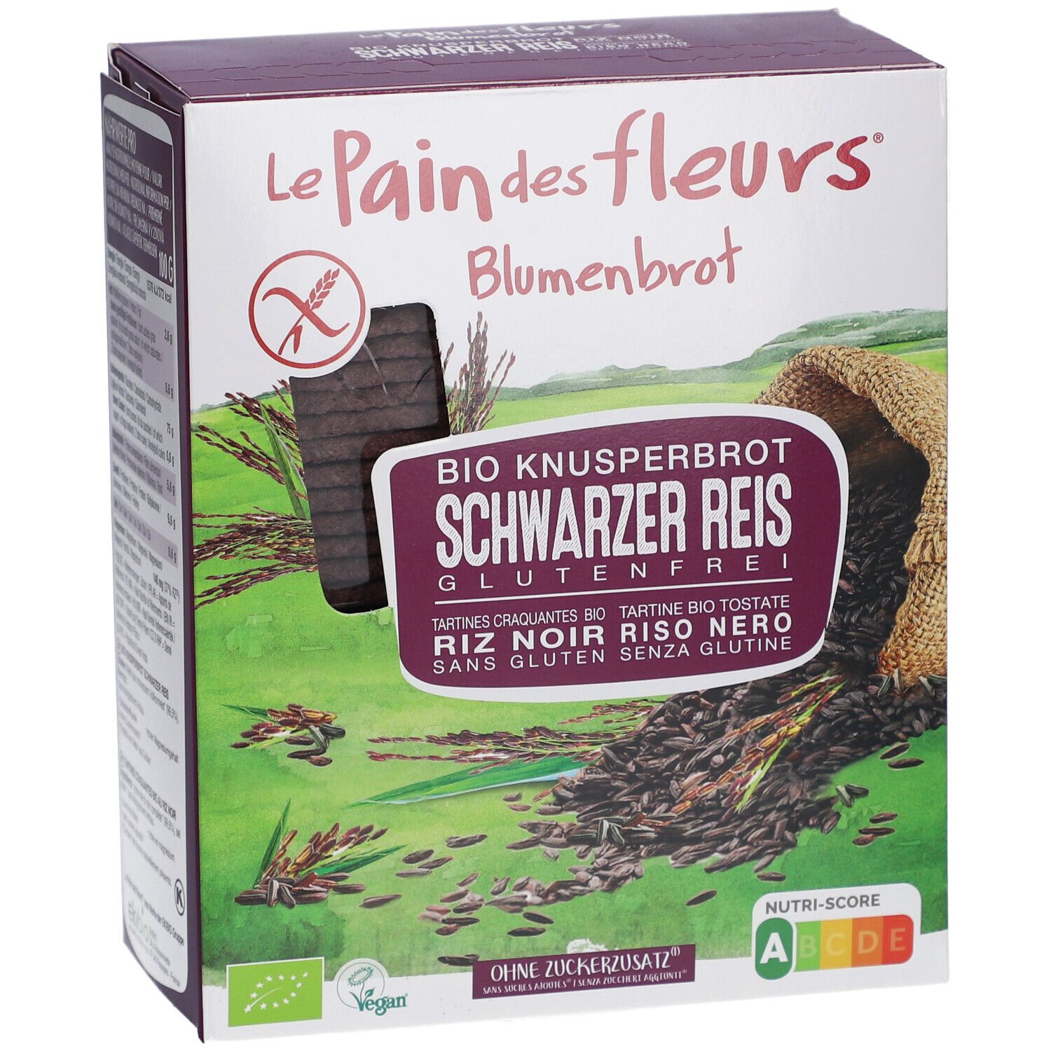Blumenbrot – Knusprige Schwarzer Reis Schnitte