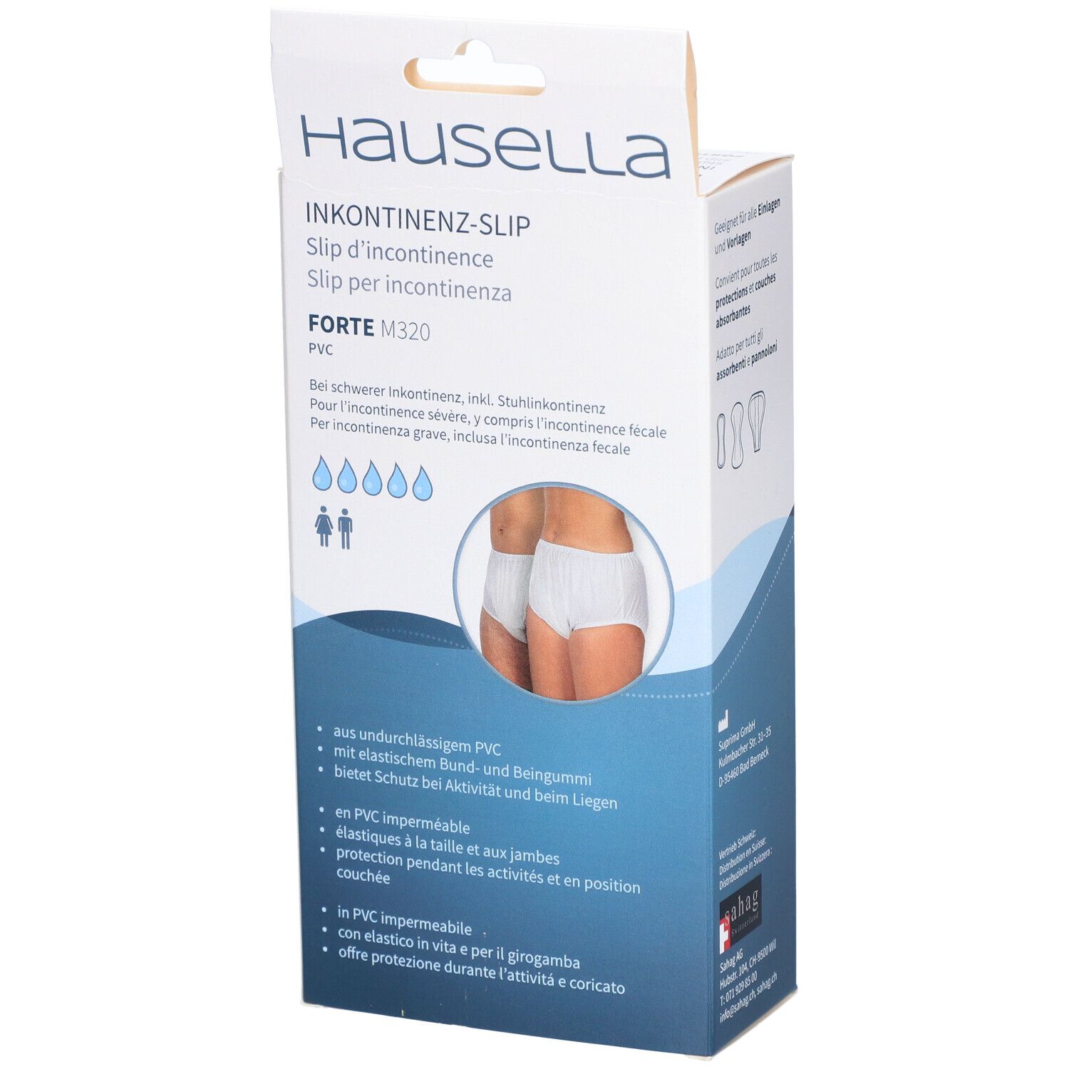 Hausella Slip d'incontinence Forte M320 M unisexe en PVC