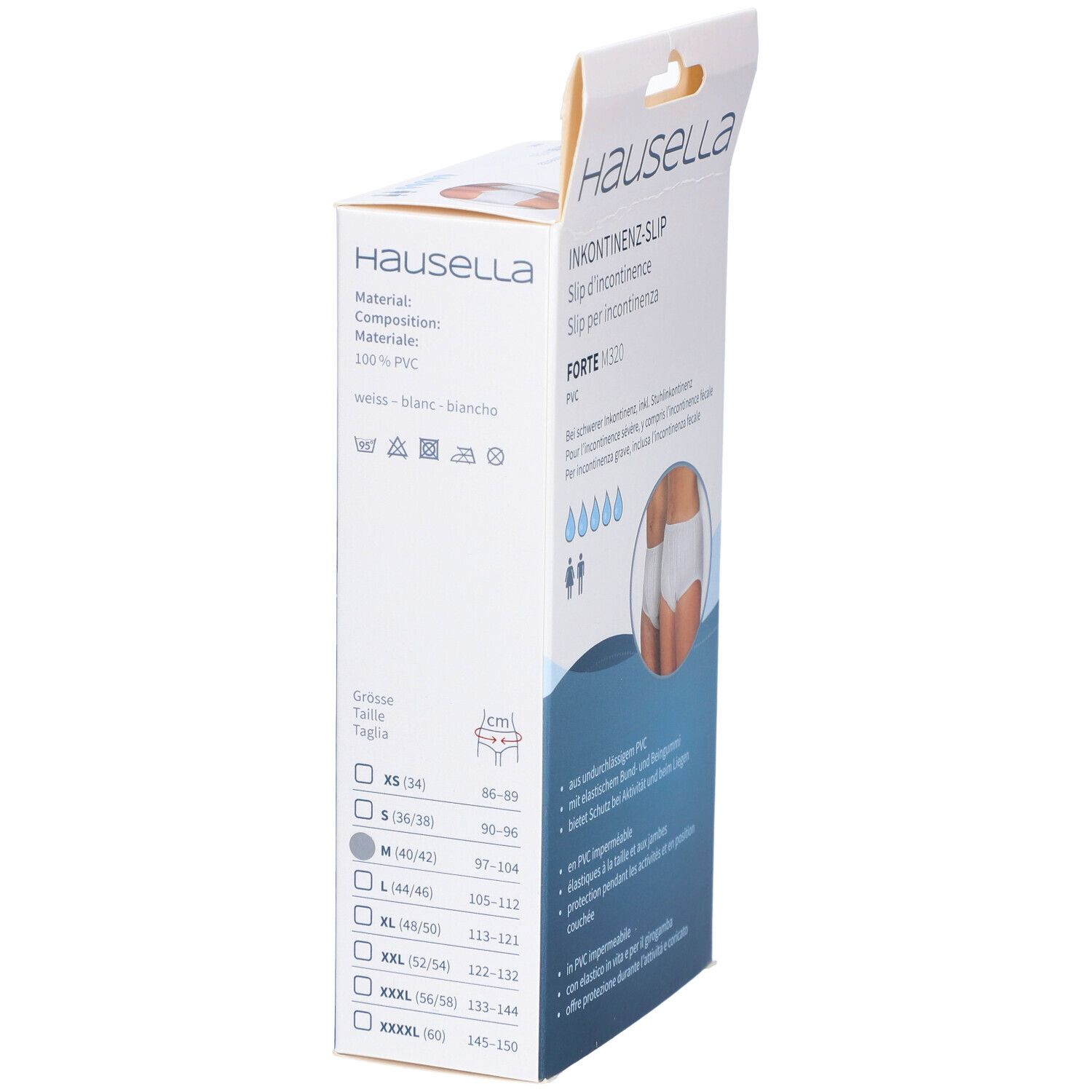 Hausella Slip d'incontinence Forte M320 M unisexe en PVC
