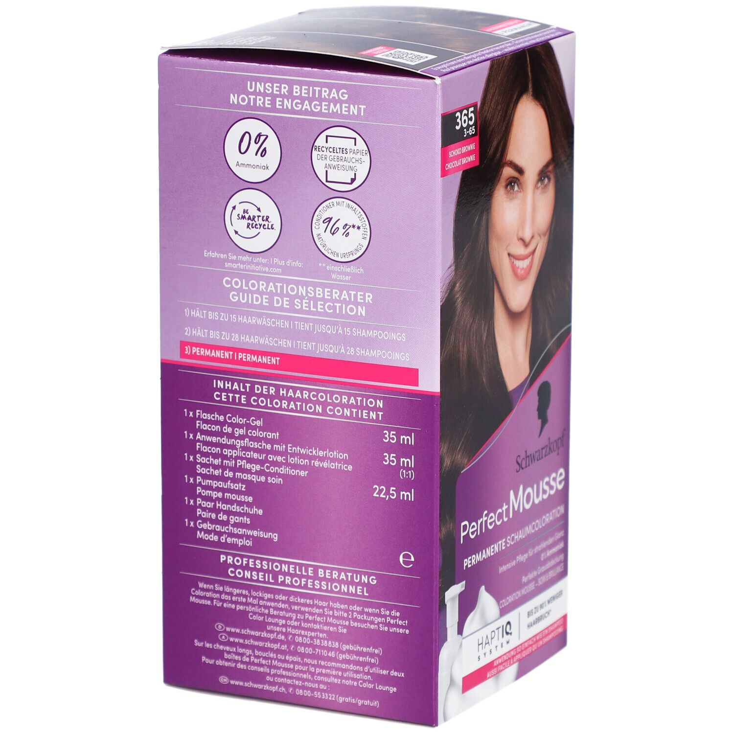 Schwarzkopf Perfect Mousse coloration mousse 365 brun chocolat