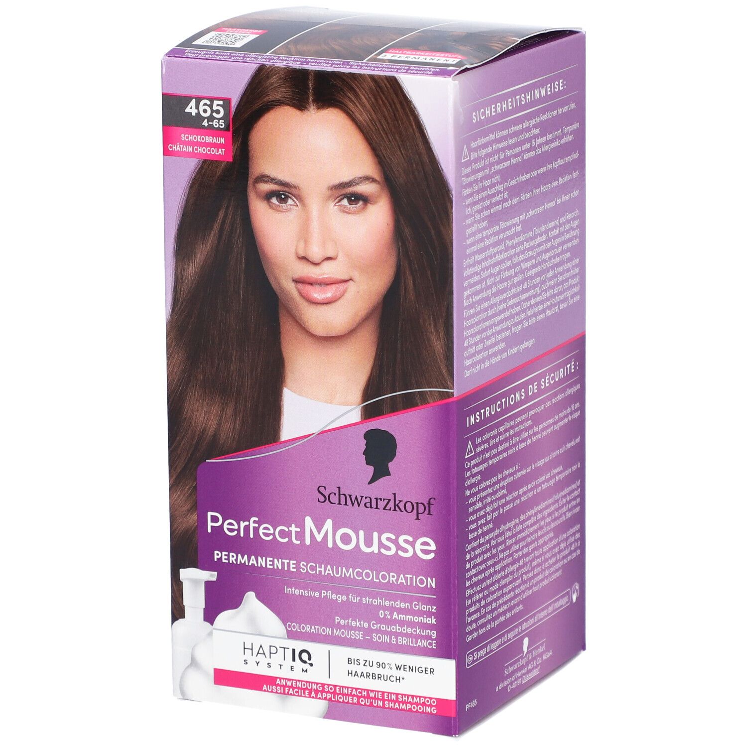 Schwarzkopf Perfect Mousse 465 – Mousse colorante permanente brun chocolat