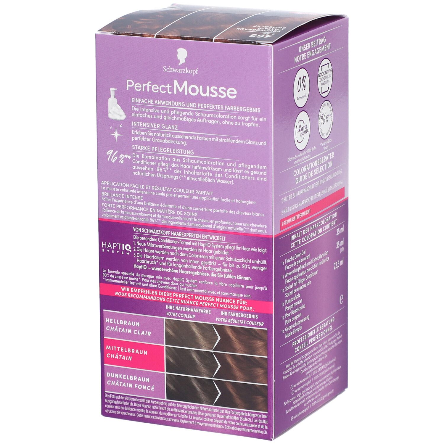 Schwarzkopf Perfect Mousse 465 – Mousse colorante permanente brun chocolat