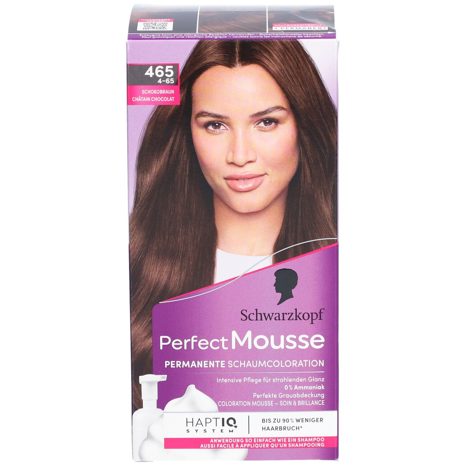 Schwarzkopf Perfect Mousse 465 – Mousse colorante permanente brun chocolat