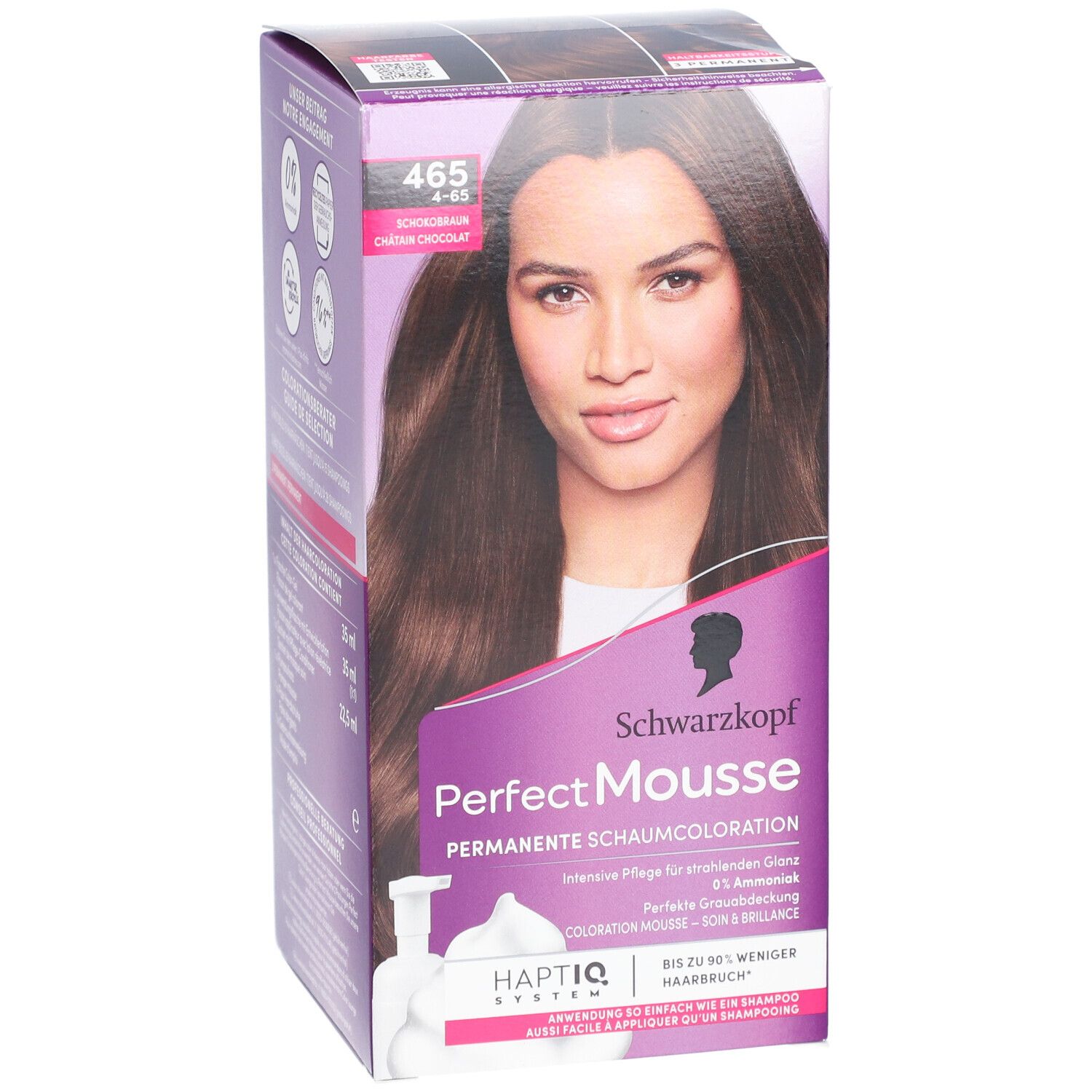 Schwarzkopf Perfect Mousse 465 – Mousse colorante permanente brun chocolat