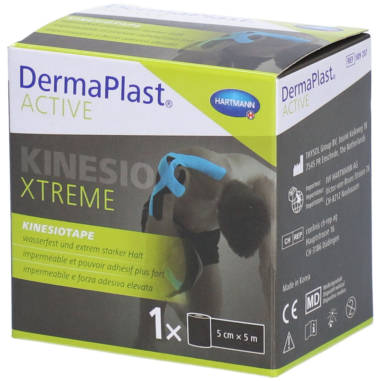 HARTMANN Dermaplast® Active Kinesiotape Xtreme 5cm x 5m noir
