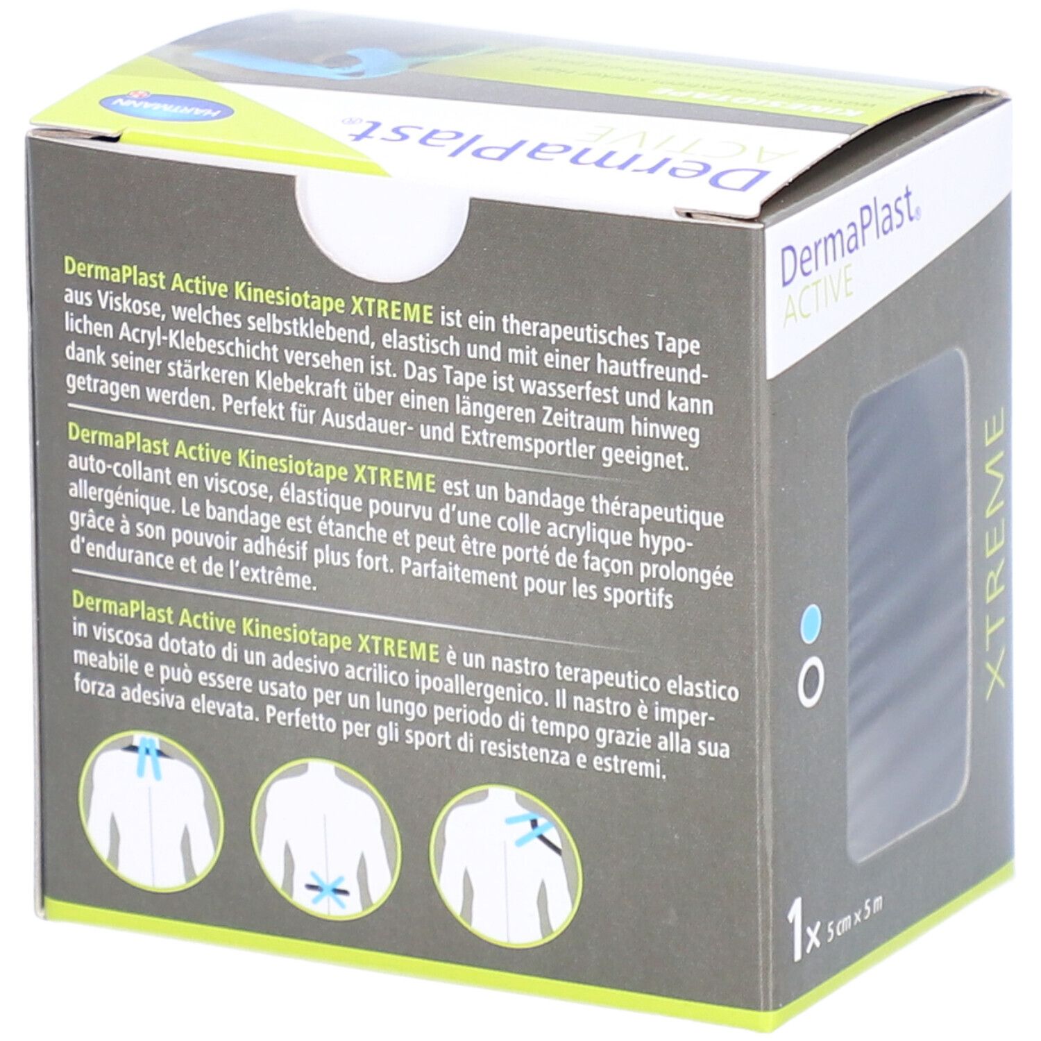 HARTMANN Dermaplast® Active Kinesiotape Xtreme 5cm x 5m noir