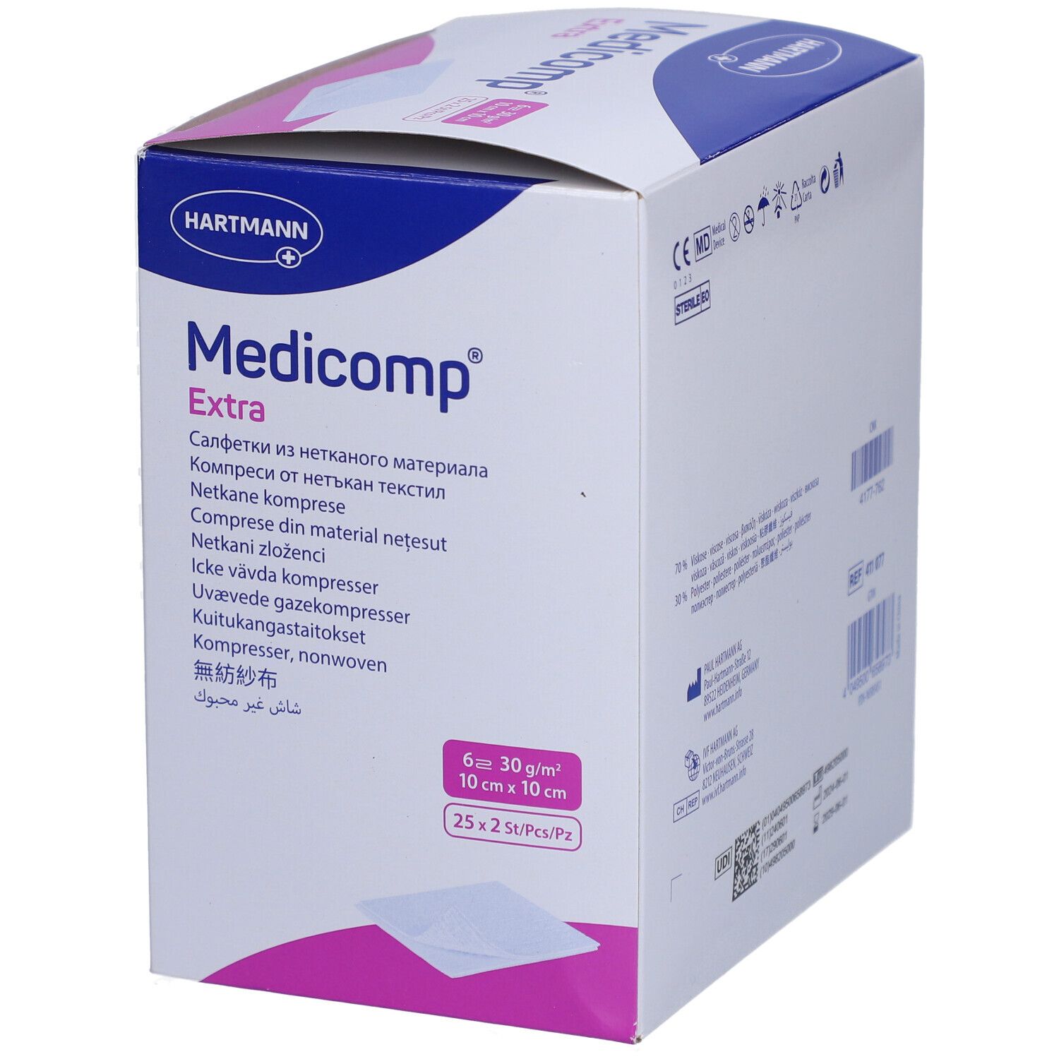 Medicomp® Compresses non tissées stériles 10 x 10 cm 6 couches