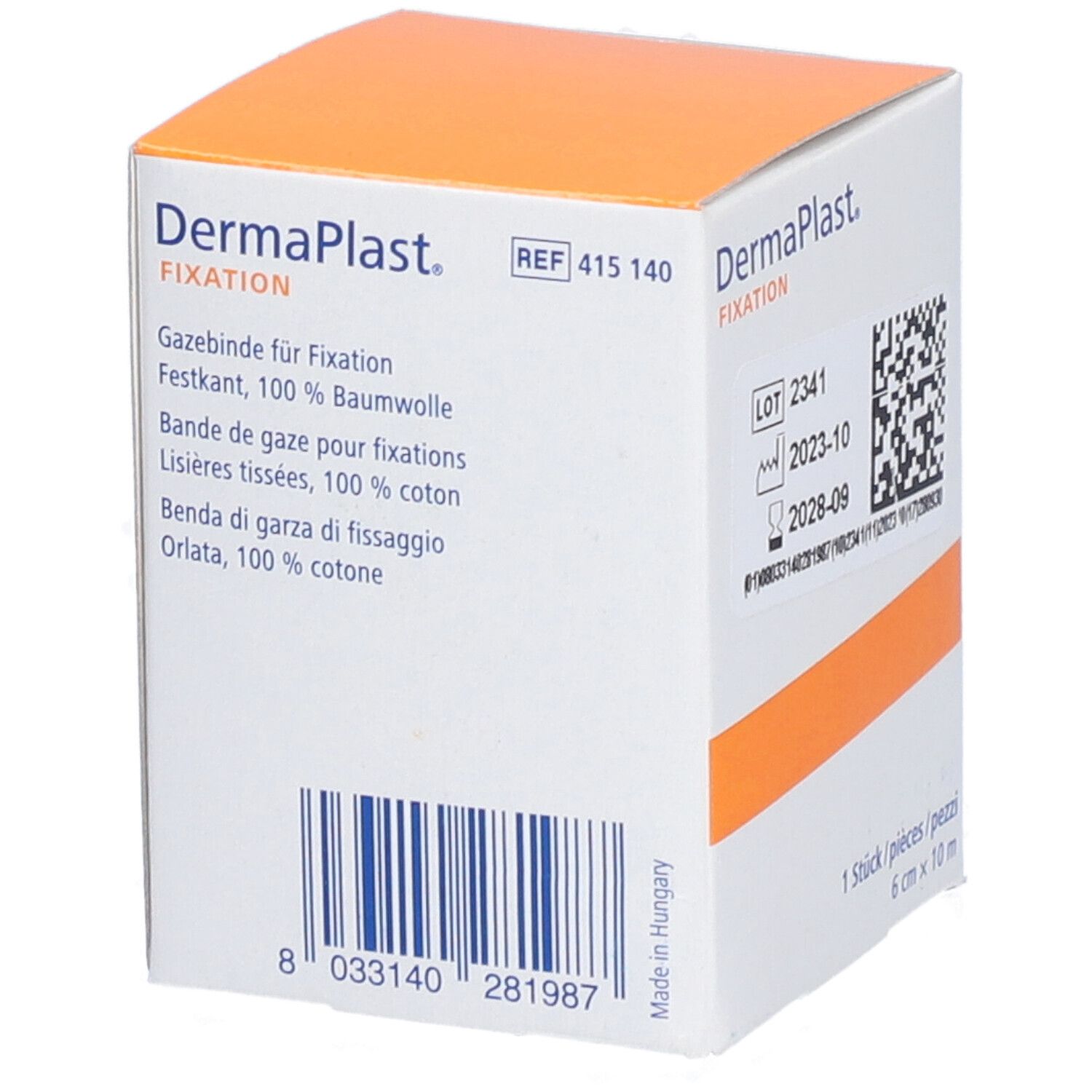 HARTMANN Dermaplast® Bande de gaze 6 cm x 10 m