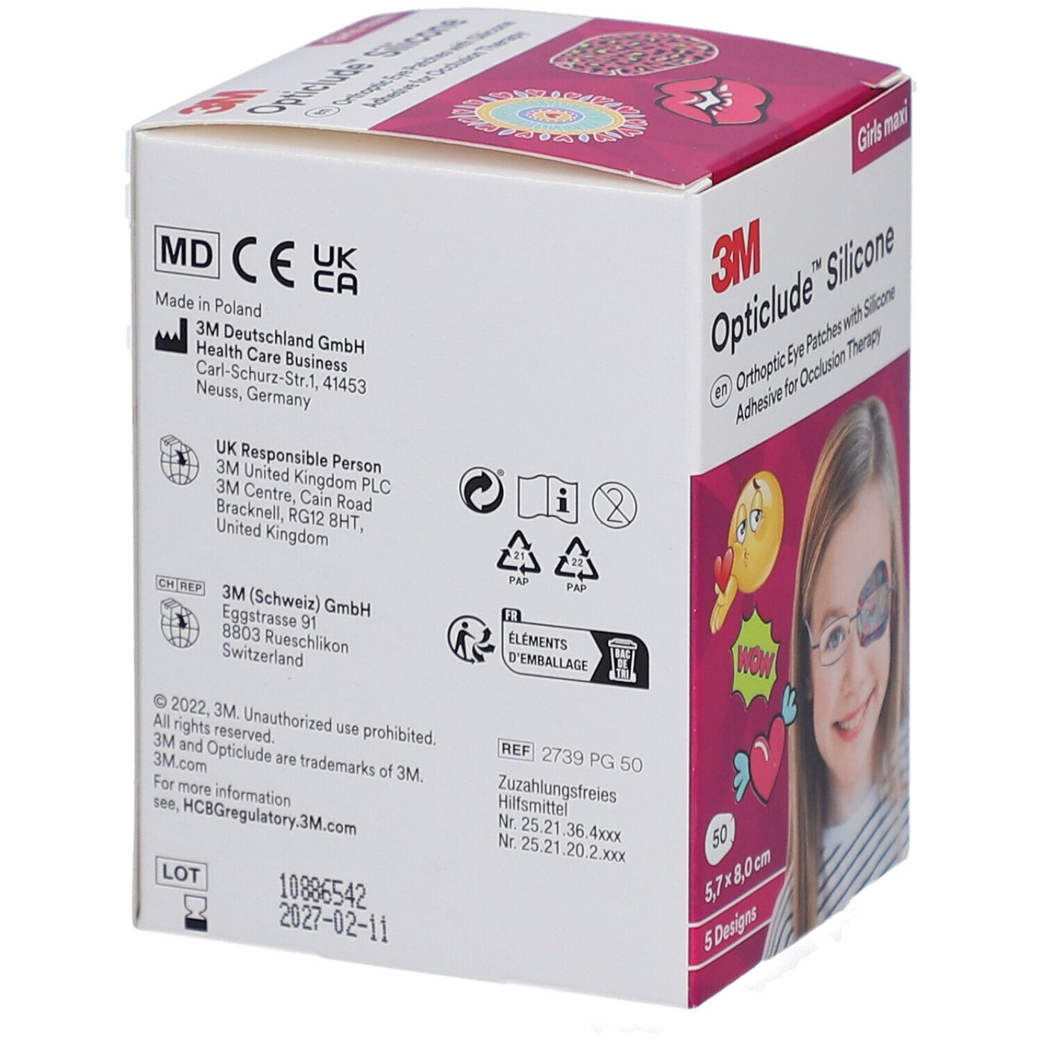 3M Opticlude Silikon-Augenpflaster 5.7 x 8 cm - Girls Maxi