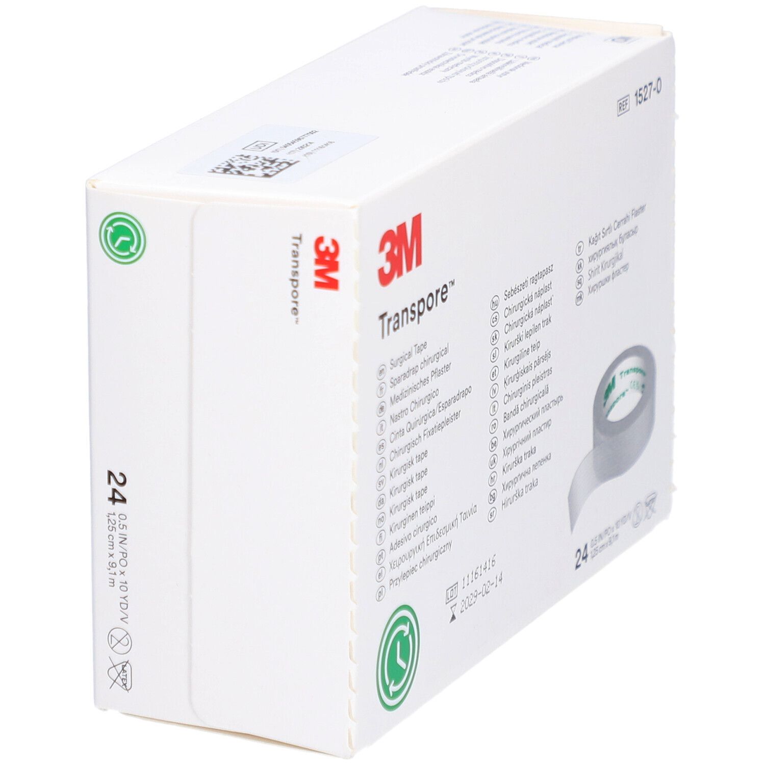 3M™ Transpore™ Sparadrap chirurgical (1,25 cm x 9,15 m) 1527-0