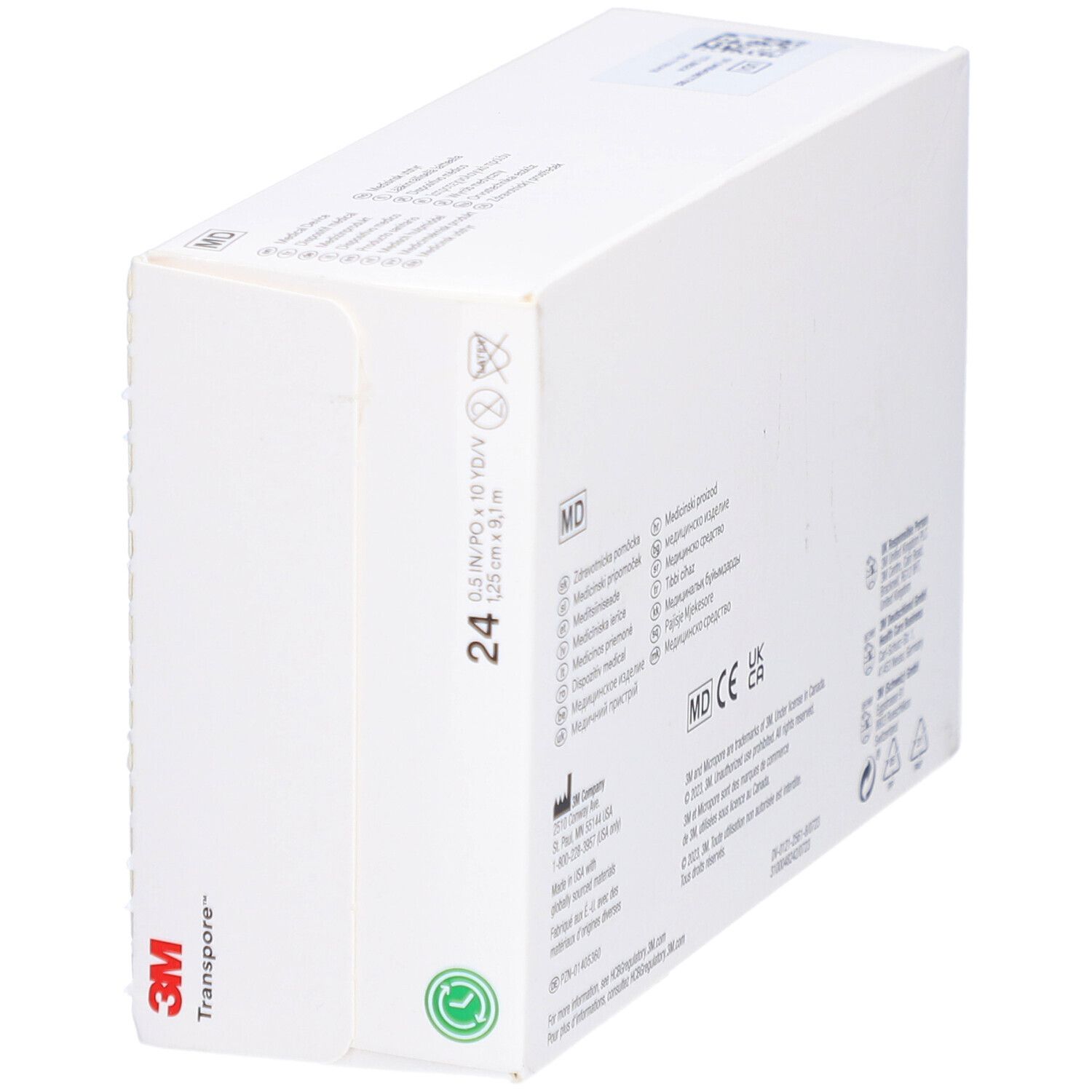 3M™ Transpore™ Sparadrap chirurgical (1,25 cm x 9,15 m) 1527-0