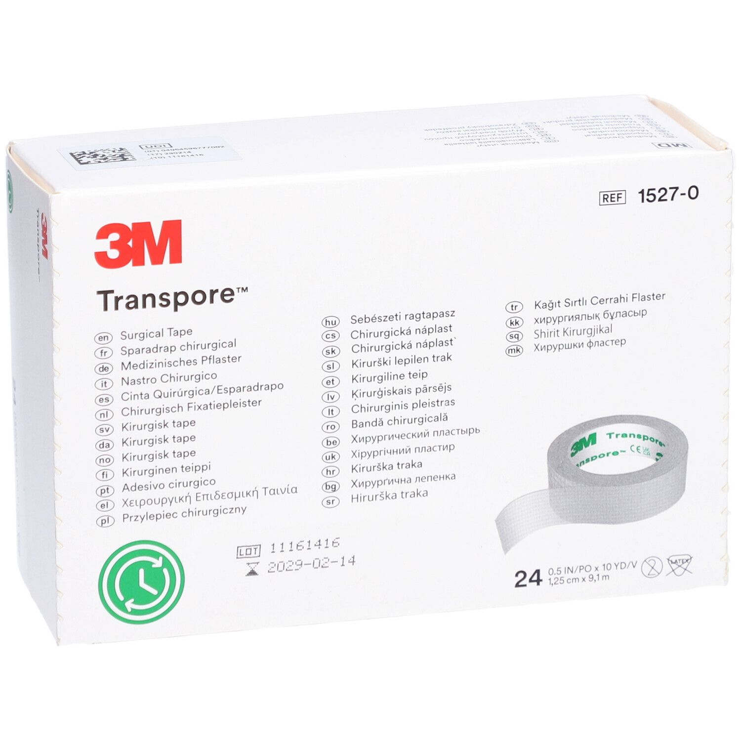 3M™ Transpore™ Sparadrap chirurgical (1,25 cm x 9,15 m) 1527-0