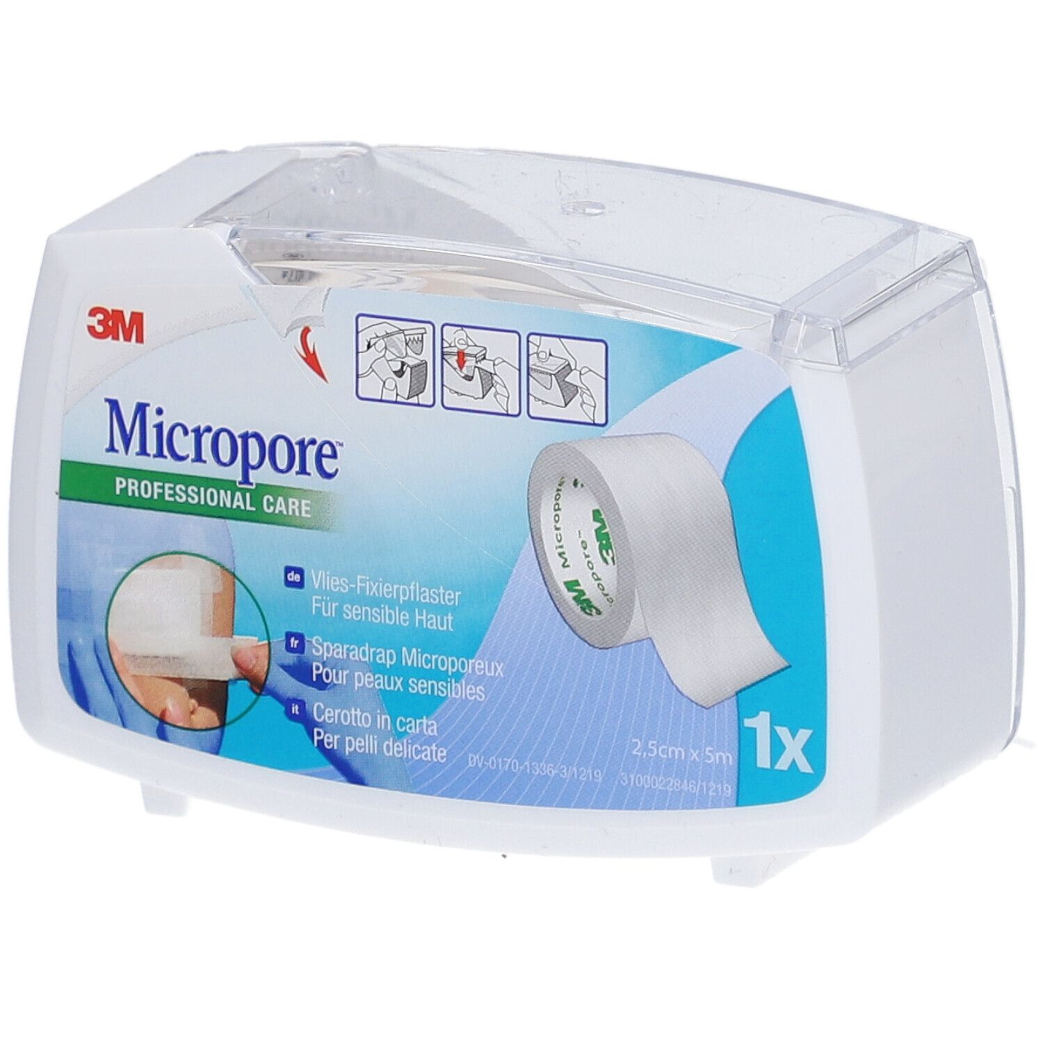 3M™ Micropore™ Pansement hypoallergénique en polaire 2,5 cm x 5 m