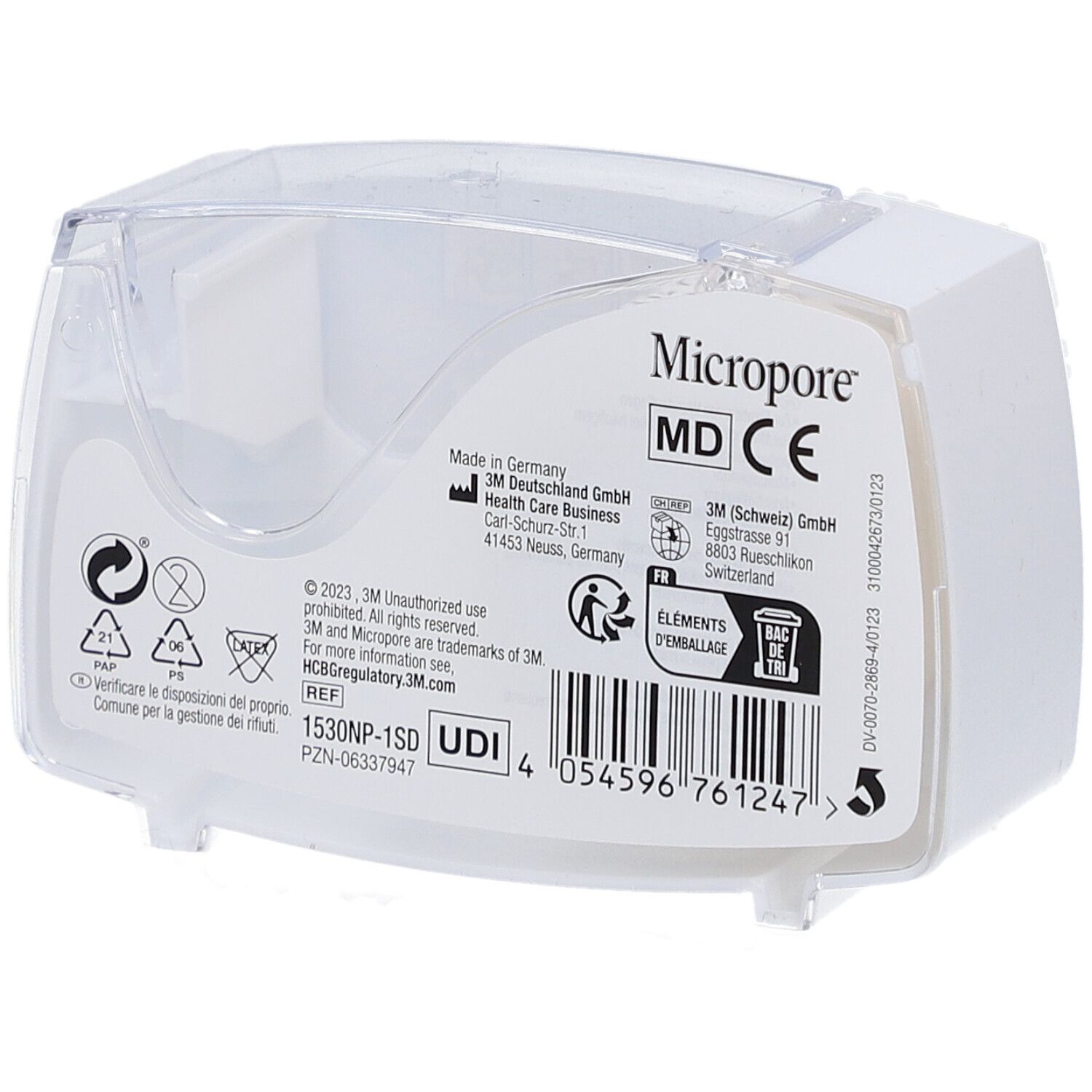 3M™ Micropore™ Pansement hypoallergénique en polaire 2,5 cm x 5 m