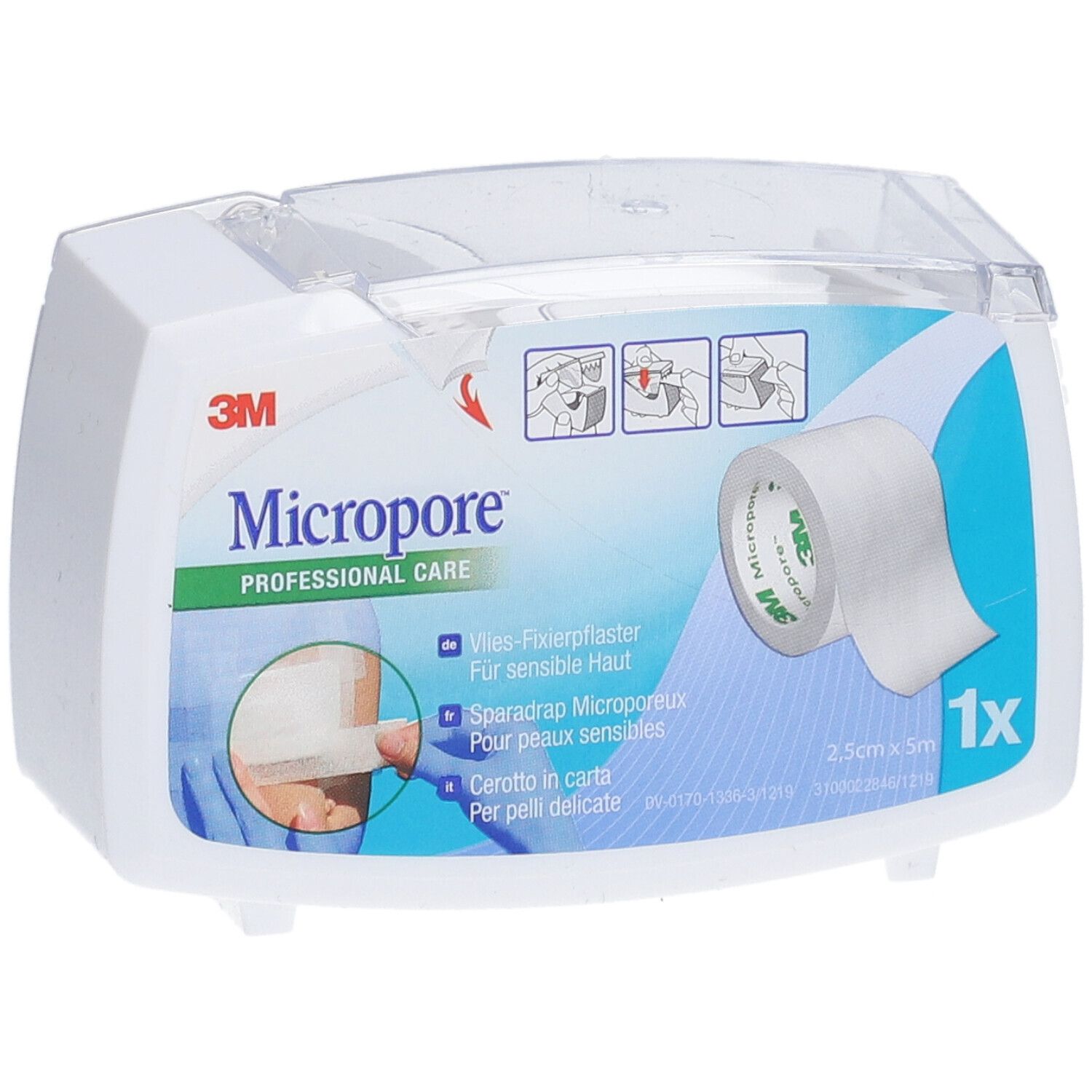 3M™ Micropore™ Pansement hypoallergénique en polaire 2,5 cm x 5 m