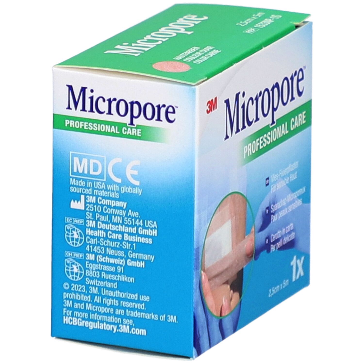 3M Micropore™ Mikroporöses Pflaster für empfindliche Haut 2,5 cm x 5 m