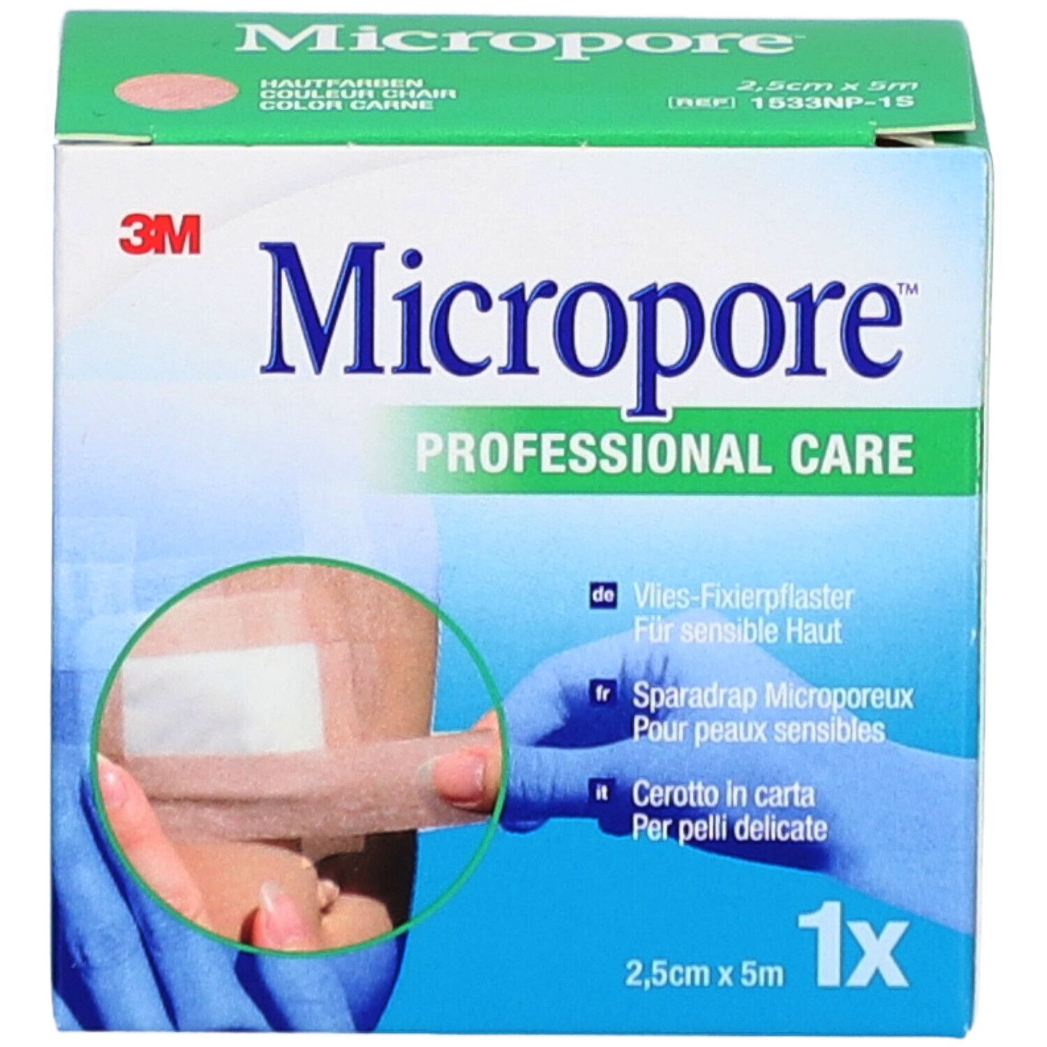 3M Micropore™ Mikroporöses Pflaster für empfindliche Haut 2,5 cm x 5 m