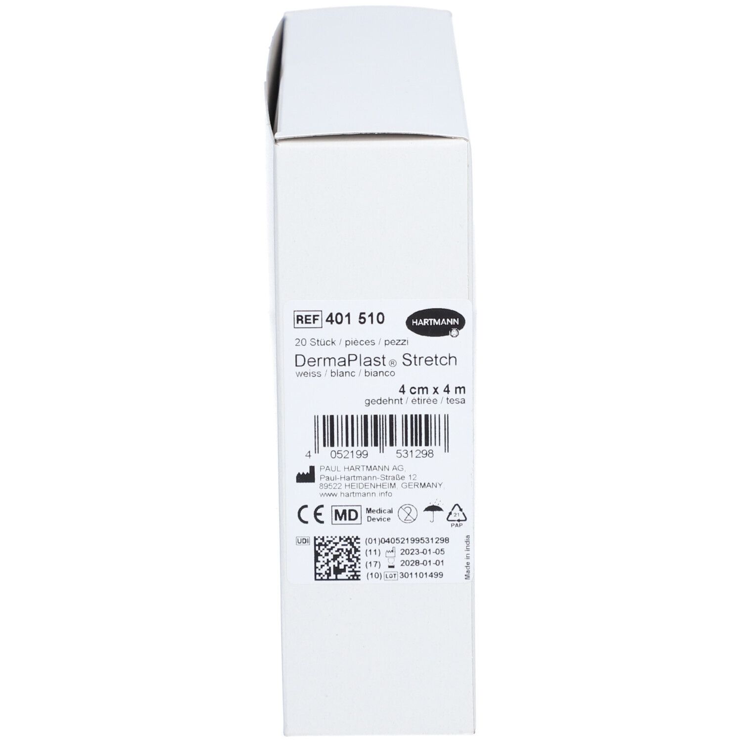 HARTMANN Dermaplast® Stretch Bande de gaze élastique 4 cm x 4 m