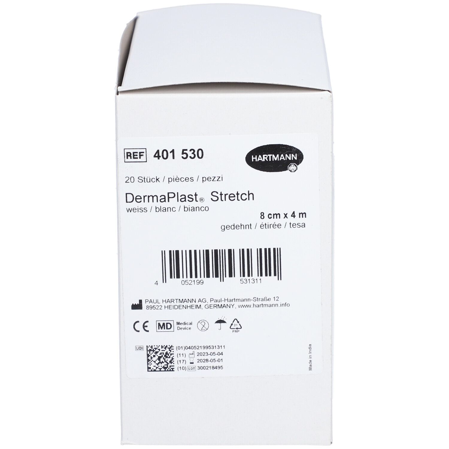 HARTMANN Dermaplast® Stretch Bande de gaze élastique 8 cm x 4 m