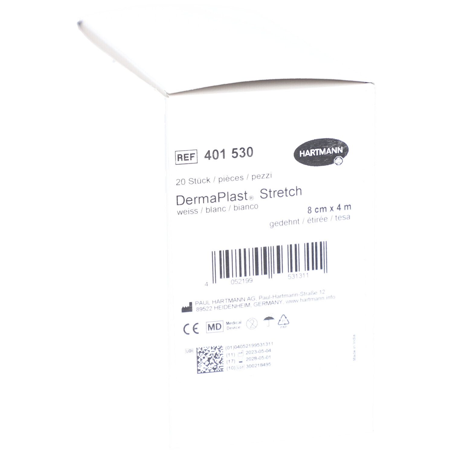 HARTMANN Dermaplast® Stretch Bande de gaze élastique 8 cm x 4 m