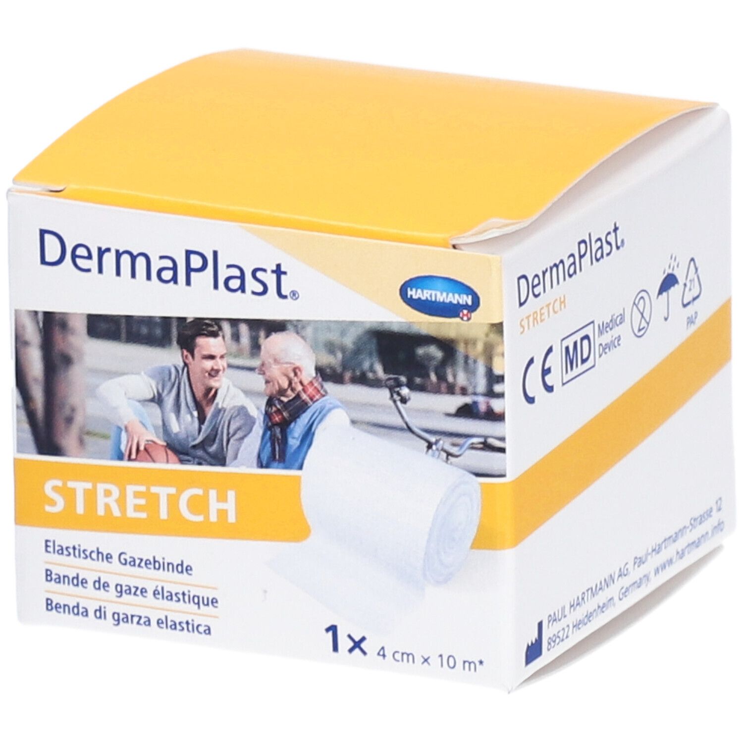 HARTMANN Dermaplast® Stretch Elastische Gazebinde 4 cm x 10 m